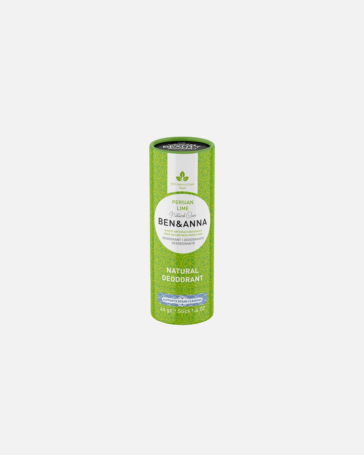 Deodorant für Unisex Ben & Anna Papiertube Deodorant Persisch Limette 40 Gramm