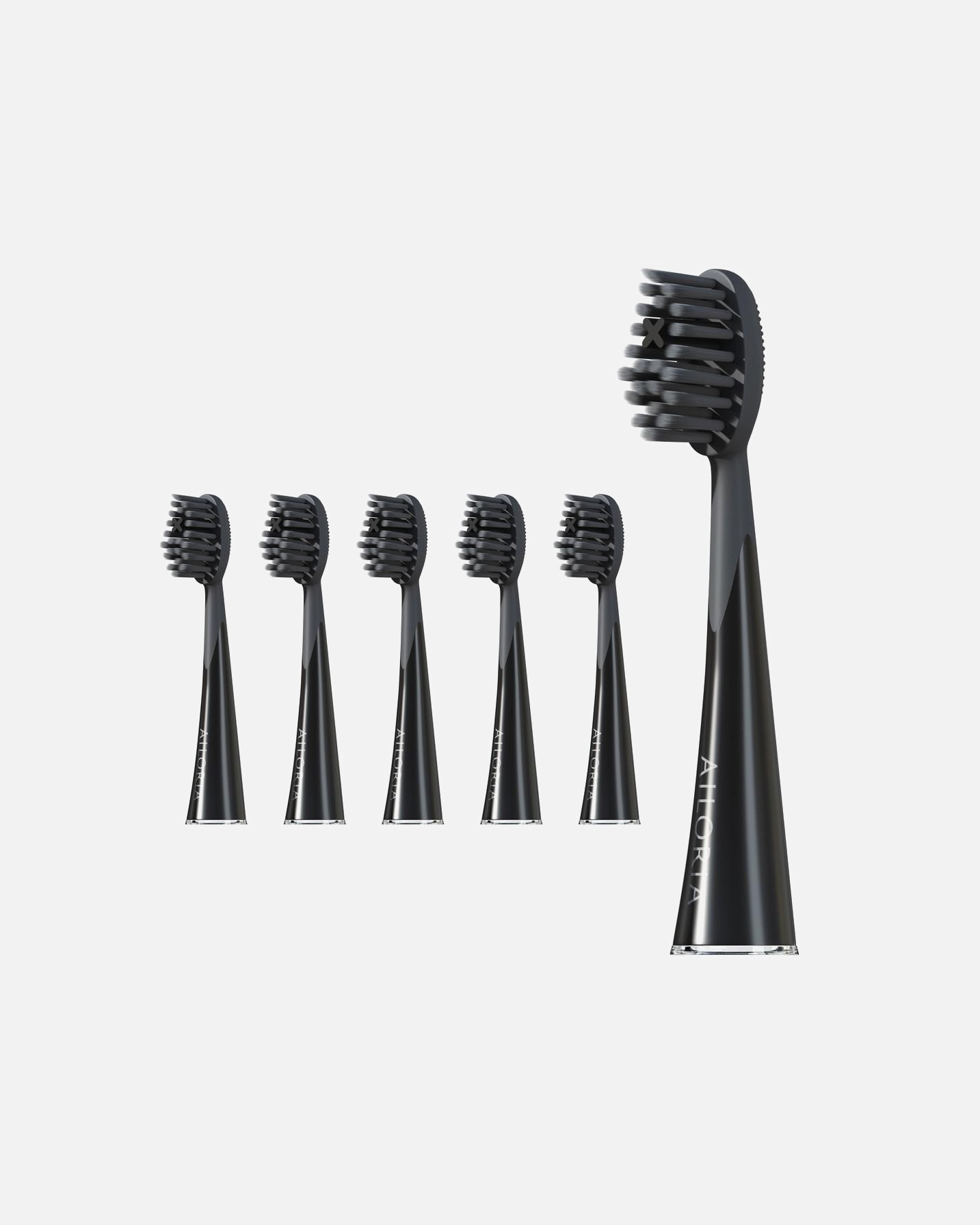 Ersatzbürste für Unisex Ailoria Shine Bright Replacement Charcoal Ersatzbürstenköpfe Schwarz 12er Set 1 Stk.