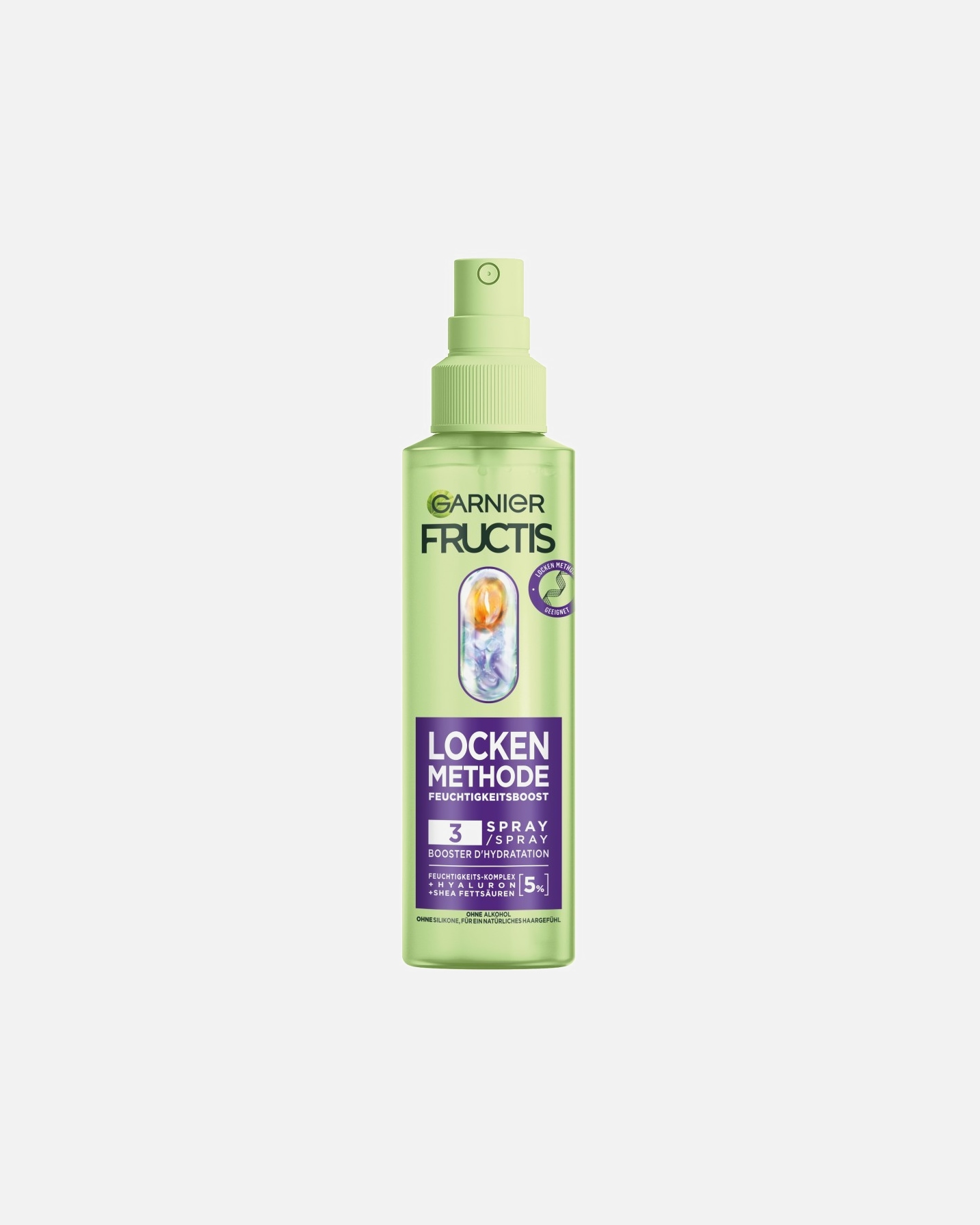 Haarspray für Unisex Garnier Fructis Locken Methode Feuchtigkeitsboost Haarpflege-Spray für alle Arten von Locken 150 ml