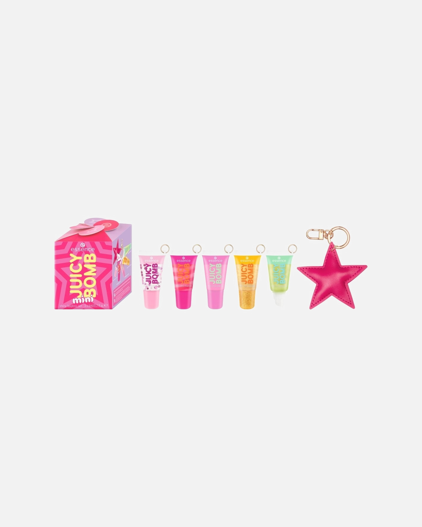 Lippen Make-up Set für Unisex Essence JUICY BOMB mini shiny lipgloss set 1 Stück