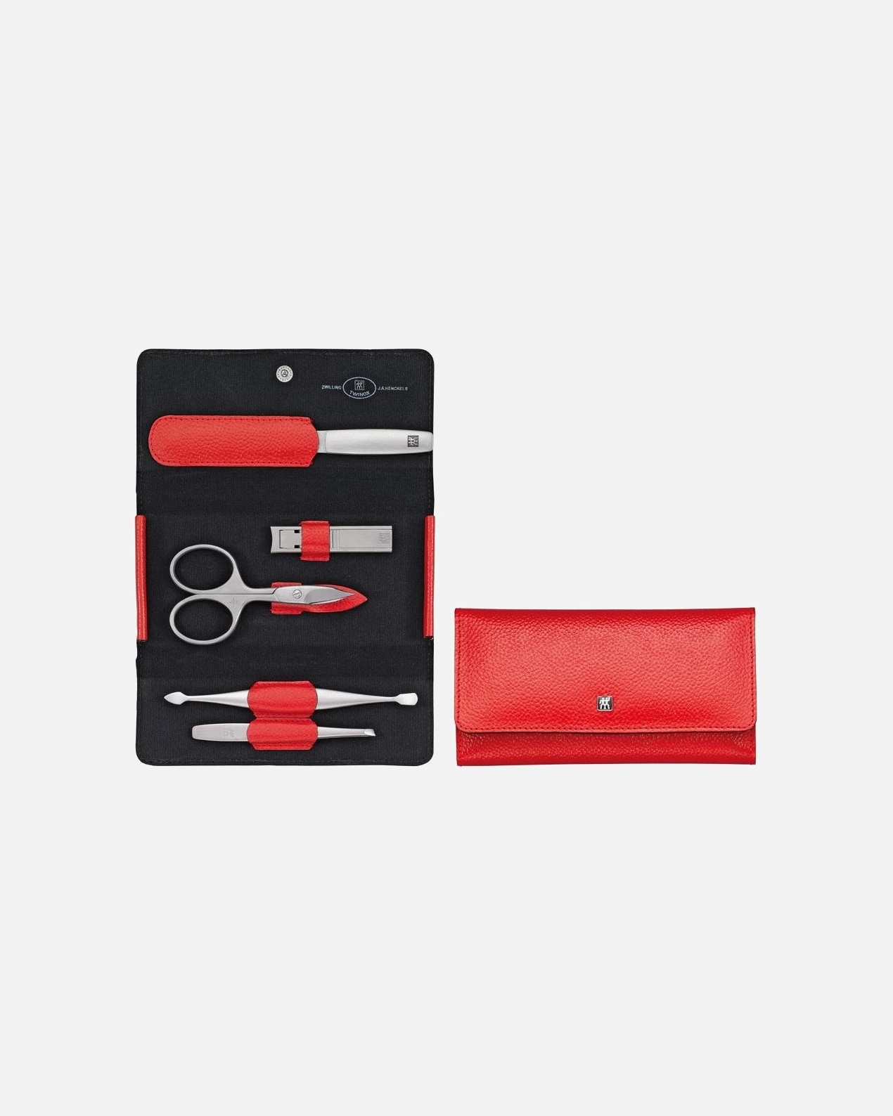 Nagelpflegeset für Unisex ZWILLING Beauty Maniküre Pediküre Set 5tlg. mit Nagelknipser, Leder, rot Maniküre Pediküre Set 5tlg. mit Nagelknipser, Leder, rot