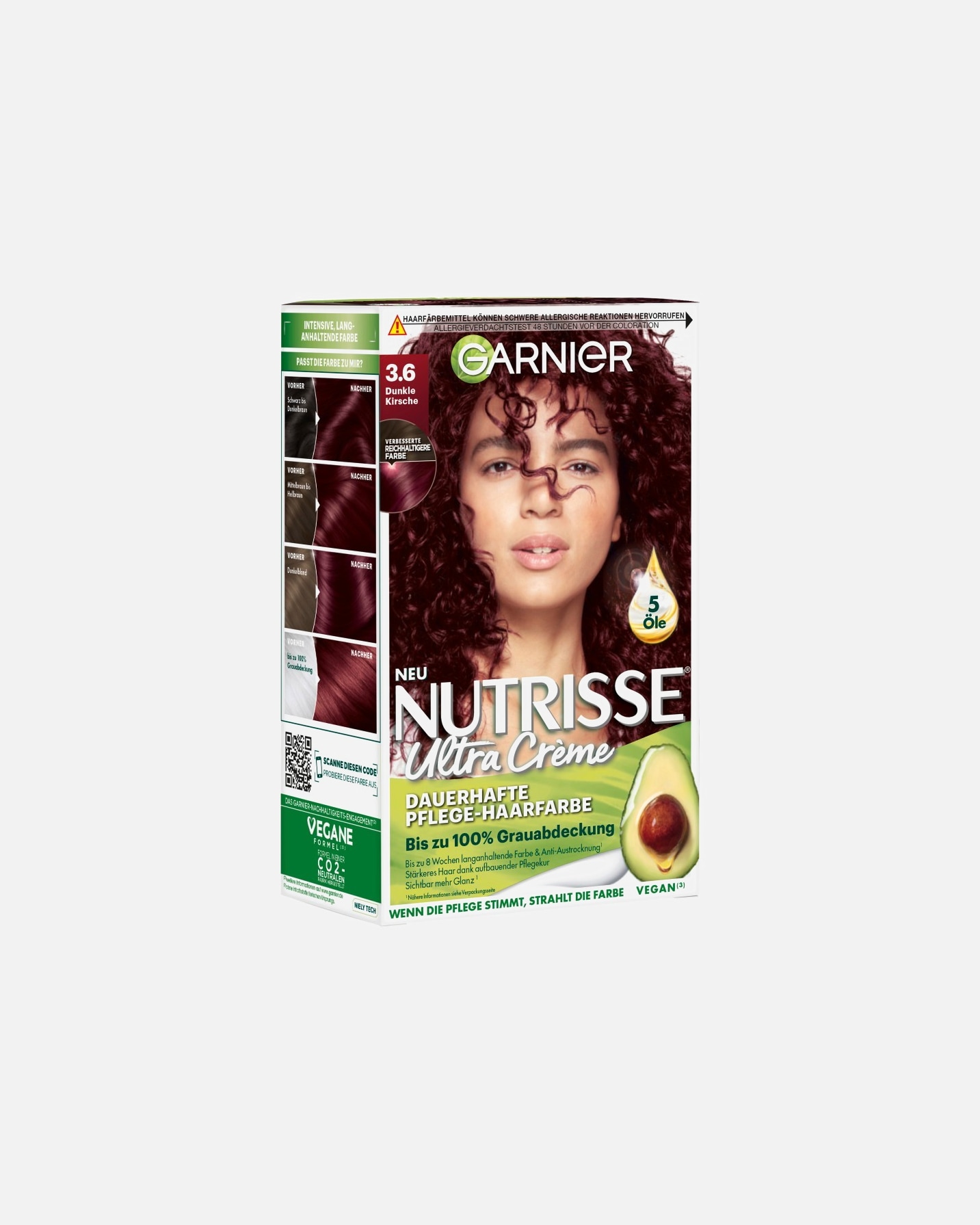 Haarfarbe für Weiblich Garnier Nutrisse Ultra Crème Nr. 3.6 - Dunkle Kirsche