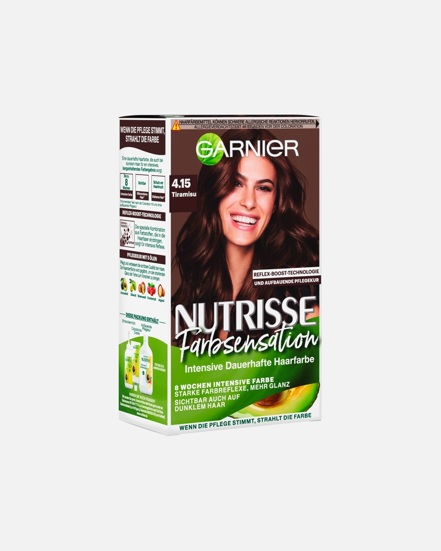 Haarfarbe für Unisex Garnier Nutrisse Farbsensation 4.15