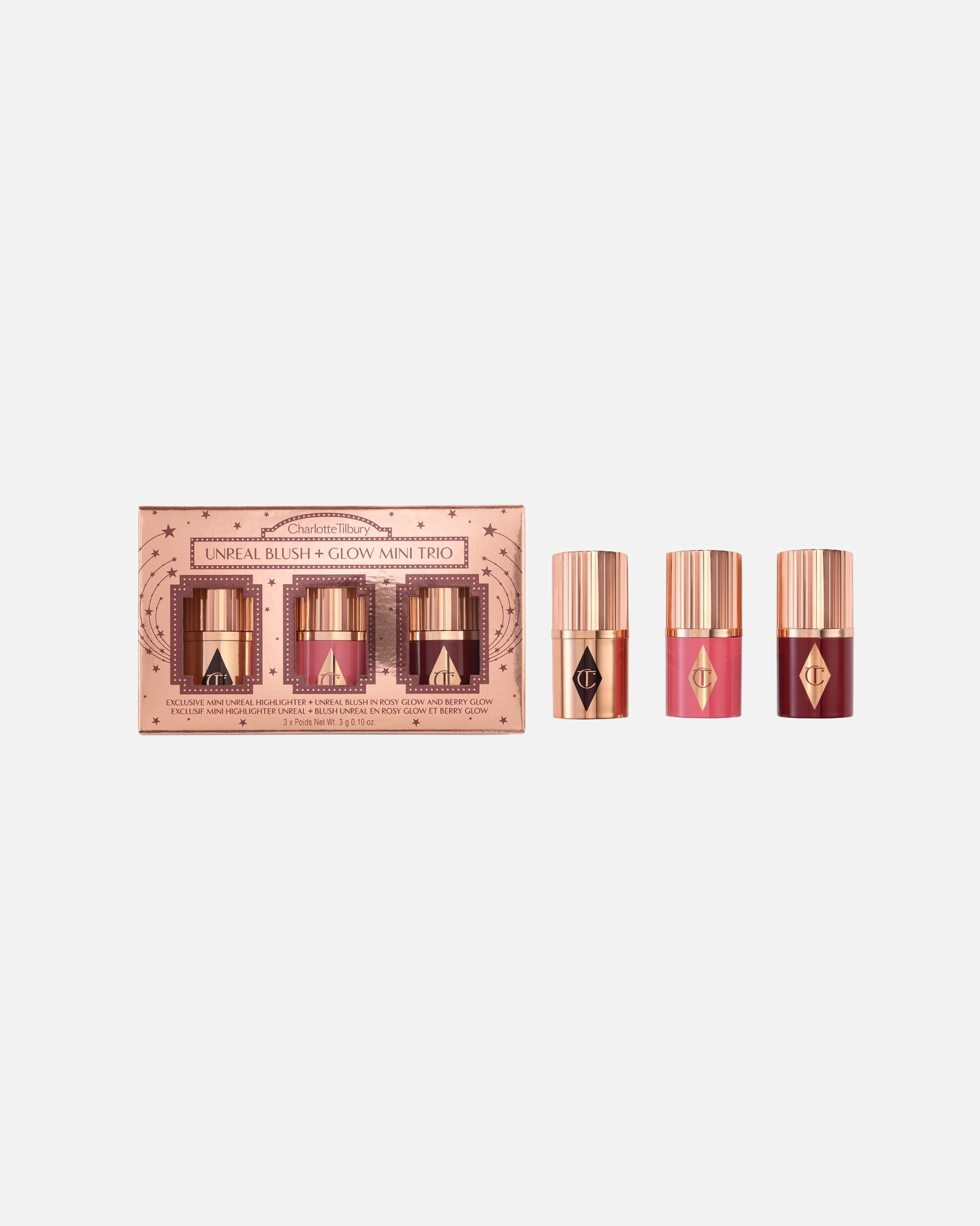 Teint Make-up Set für Unisex Charlotte Tilbury UNREAL BLUSH + GLOW MINI TRIO