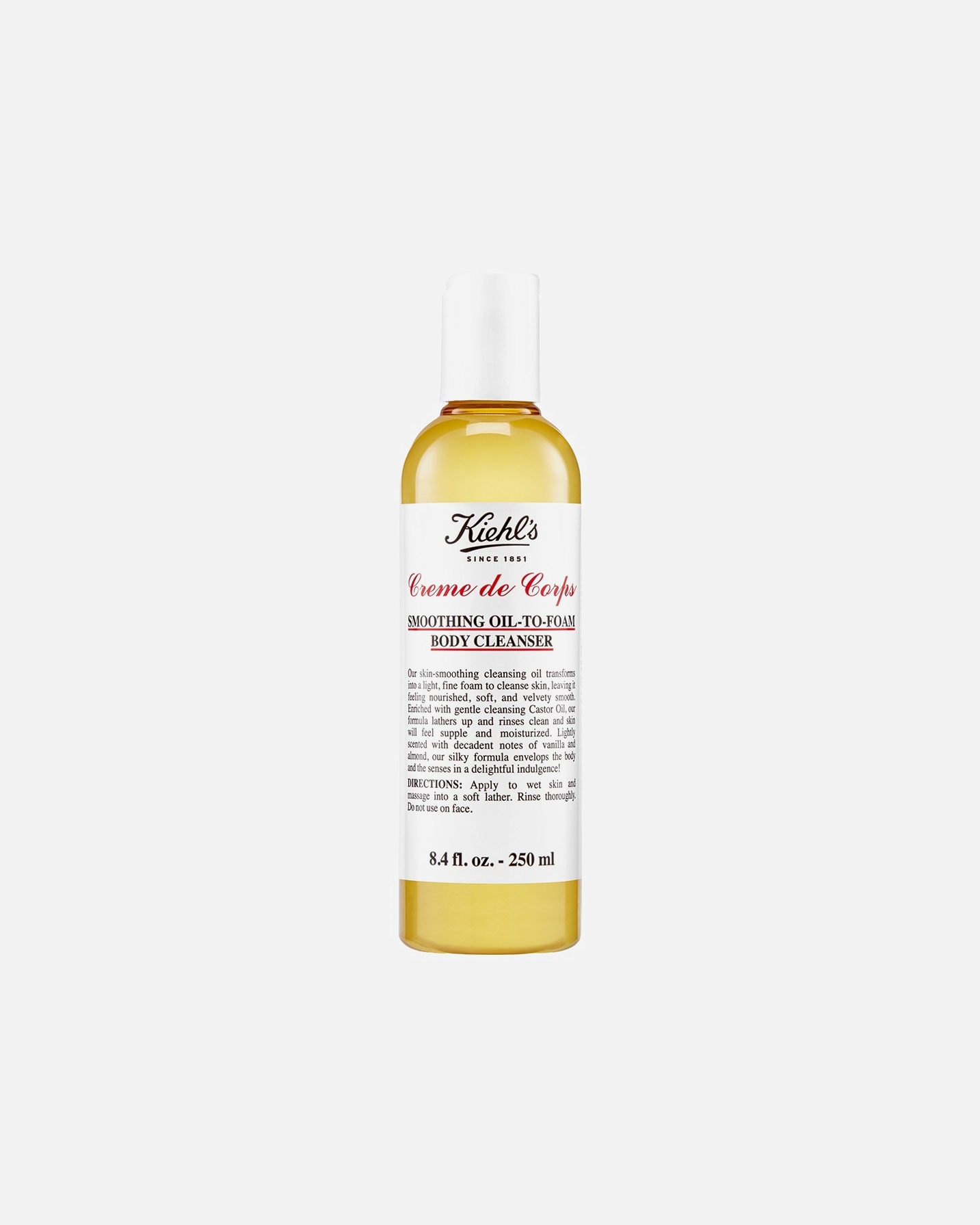 Duschöl für Unisex Kiehl’s Creme de Corps Smoothing Oil-To-Foam Body Cleanser 250 ml