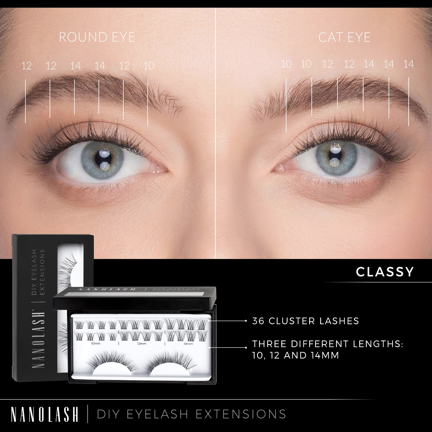 BeautyU HomeLashes Wimpernfächer Set - 48 Stück, 3 Längen (10/12/14 Mm) - Für Wimpernverlängerung Zu Hause BeautyU HomeLashes Wimpernfächer Set - 48 Stück, 3 Längen (10/12/14 Mm) - Für Wimpernverlängerung Zu Hause
