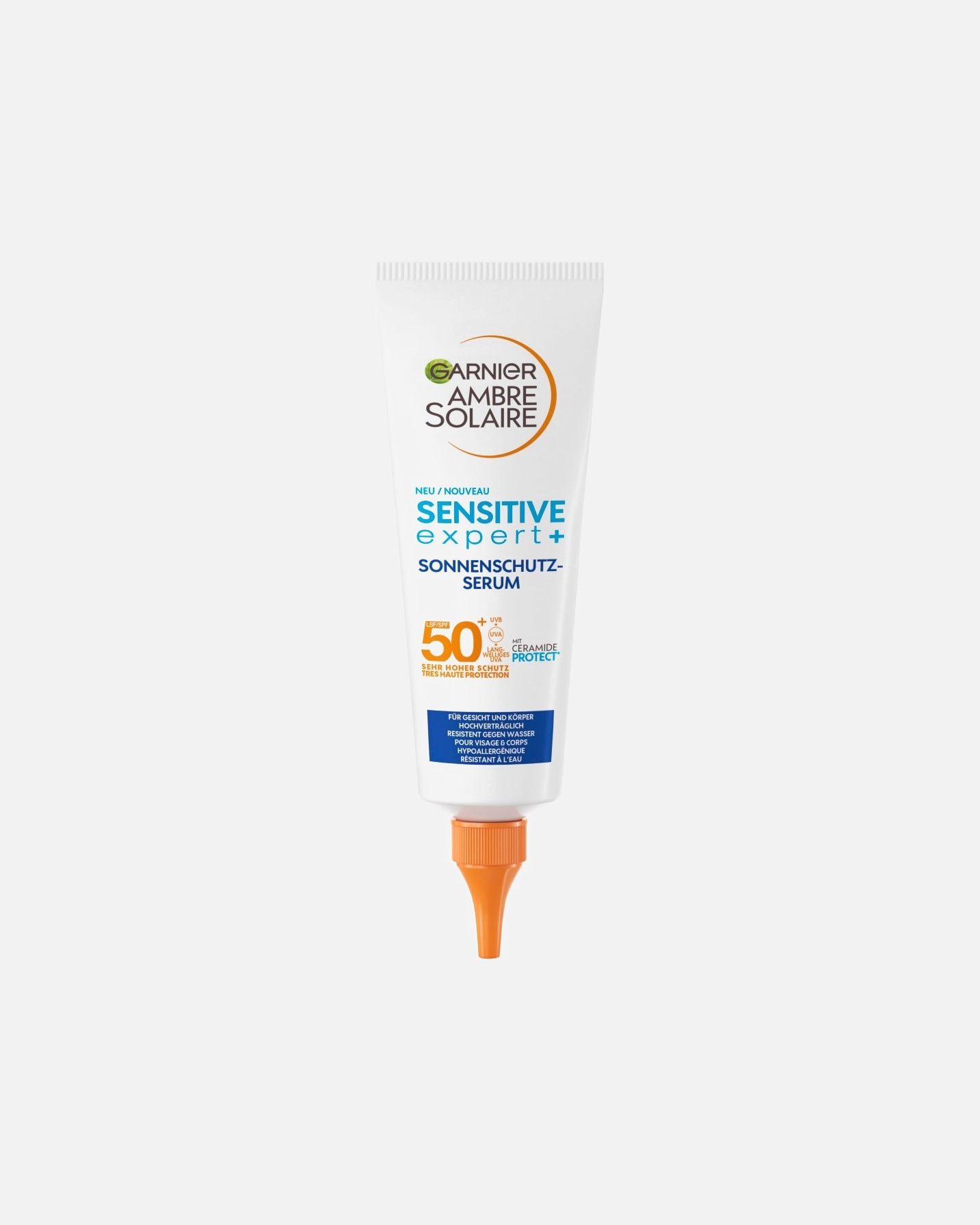 Sonnenbalsam für Unisex Garnier Ambre Solaire Sensitive expert+ Sonnenschutz-Serum LSF 50+ 125 ml