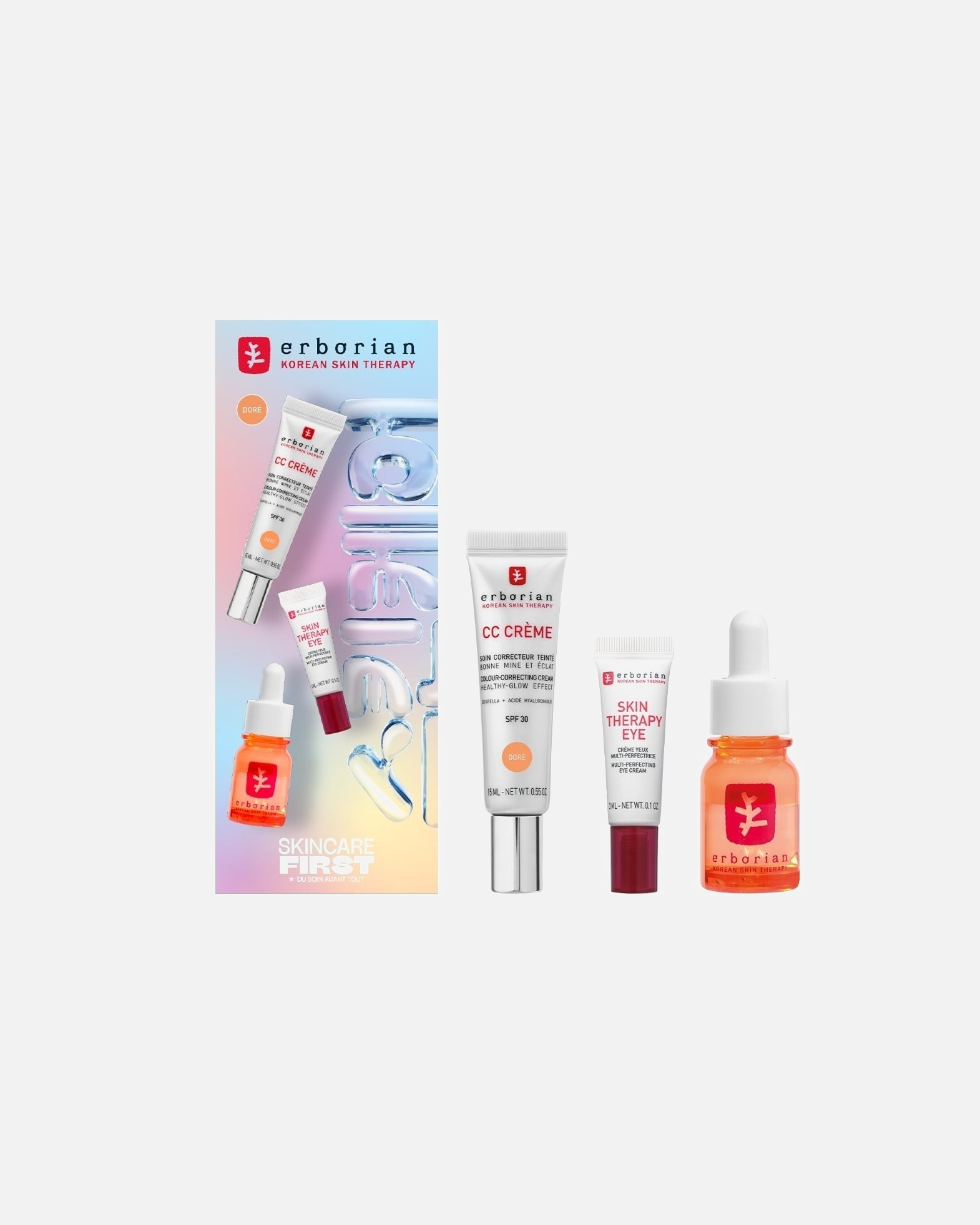 Gesichtspflegeset für Weiblich ERBORIAN Skin Therapy CC Crème x Skin Therapy - Doré 1 Stück