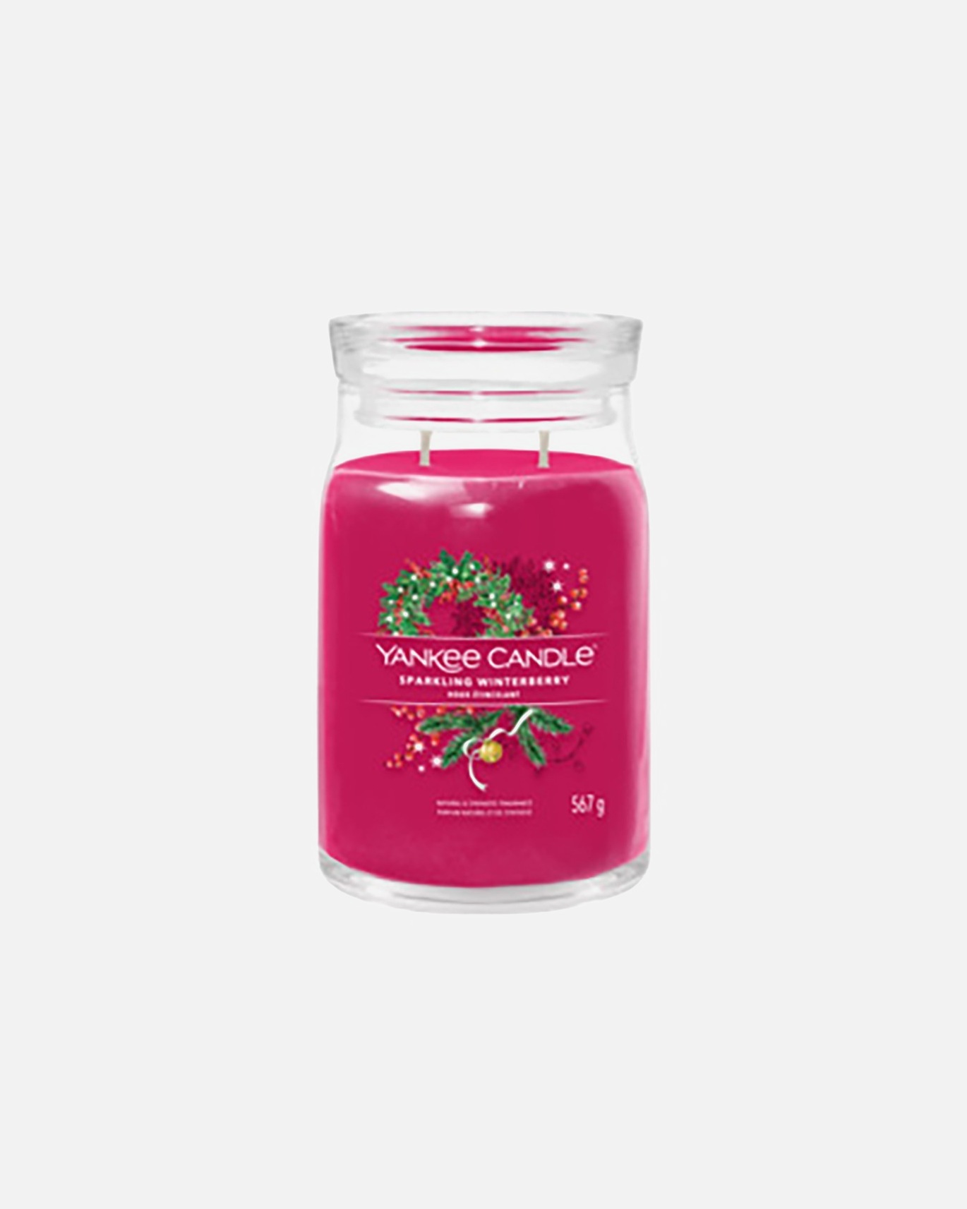 Kerze für Unisex YANKEE CANDLE SIGNATURE GROSSES GLAS SPARKLING WINTERBERRY 567 Gramm