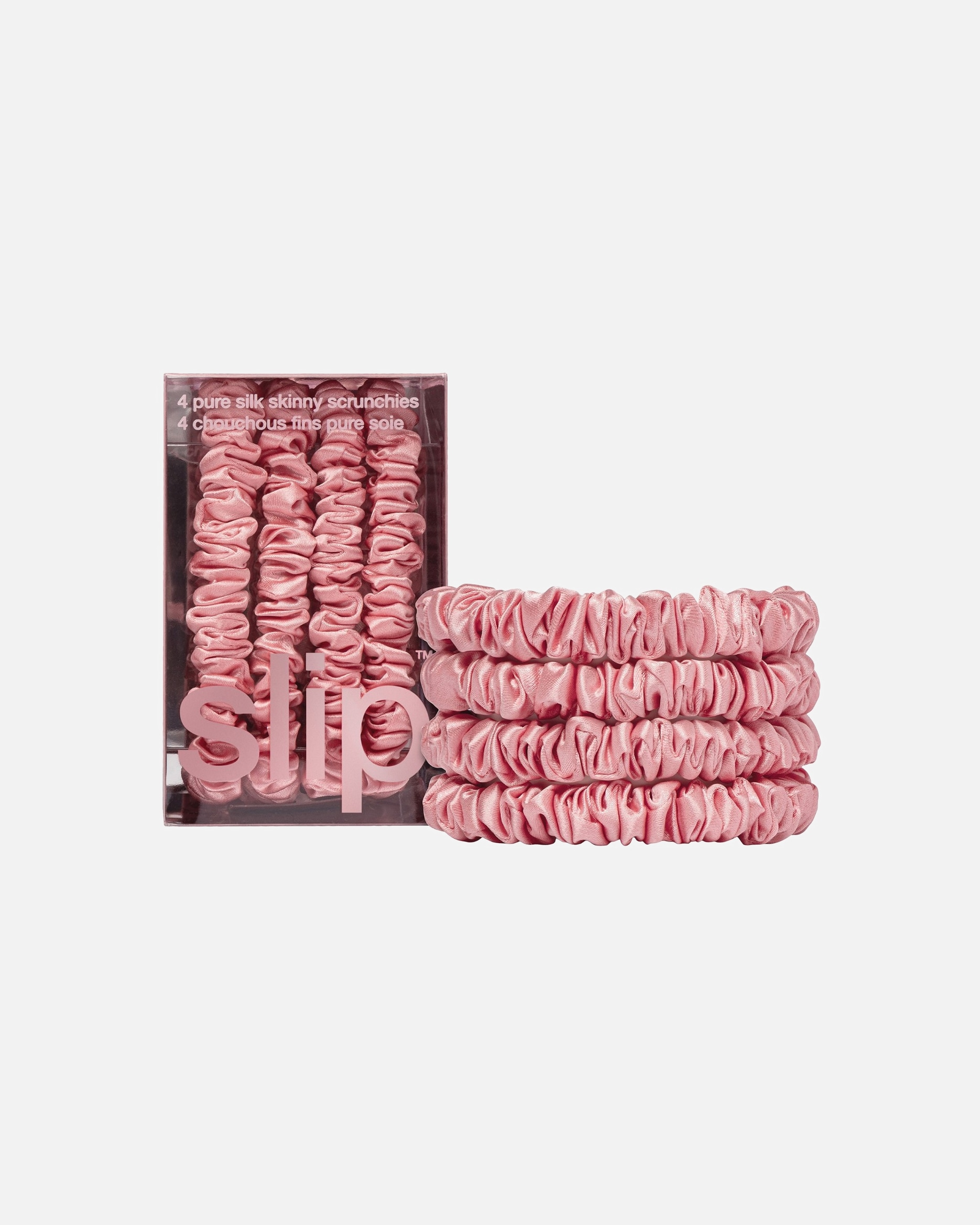 Haargummi für Unisex Slip Schmal scrunchies back to basics, reine seide - schwarz #D99894 - ROSE