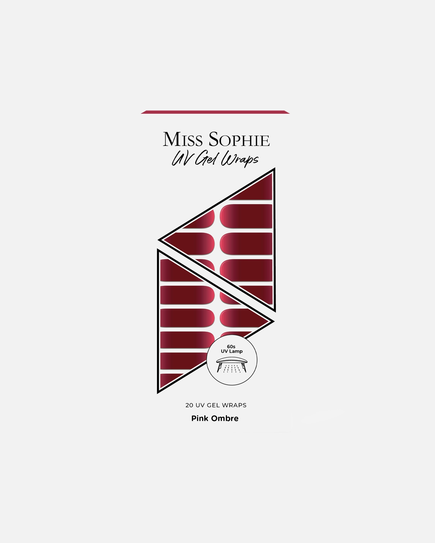 Nagelsticker für Unisex Miss Sophie 20 UV Gel Wraps PINK OMBRE