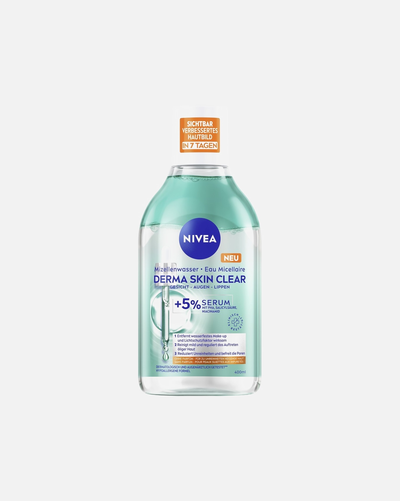 Mizellenwasser für Unisex NIVEA Derma Skin Clear 400 ml
