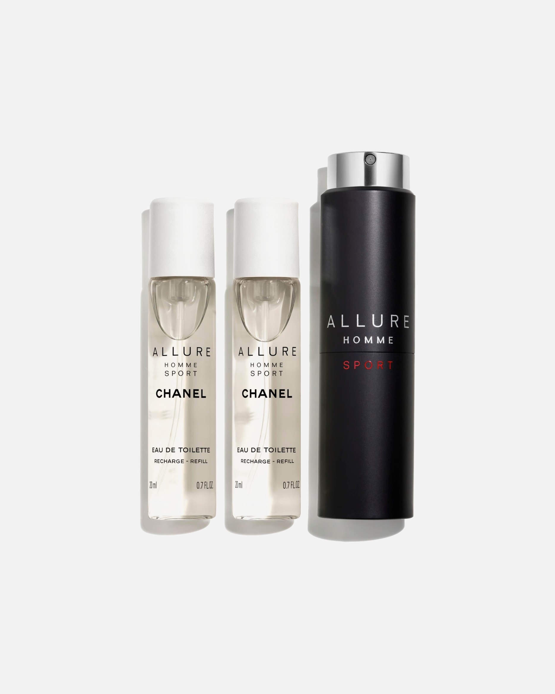 Eau de Toilette für Männlich CHANEL ALLURE HOMME SPORT TWIST AND SPRAY FLACON RECHARGEABLE 3 x 20 ml - EAU DE TOILETTE 60 ml