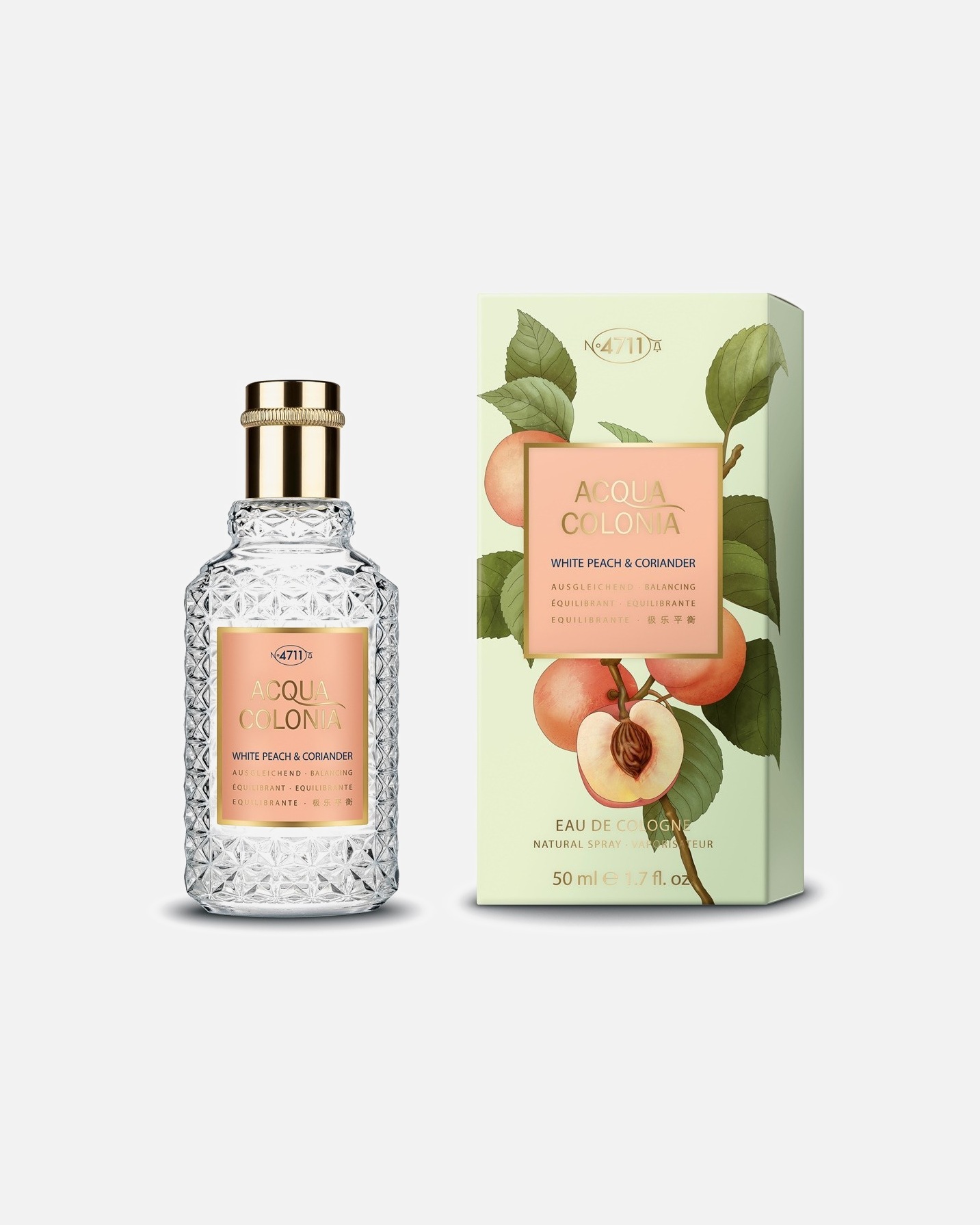 Eau de Cologne für Unisex 4711 Acqua Colonia White Peach & Coriander Eau de Cologne Splash & Spray 50 ml