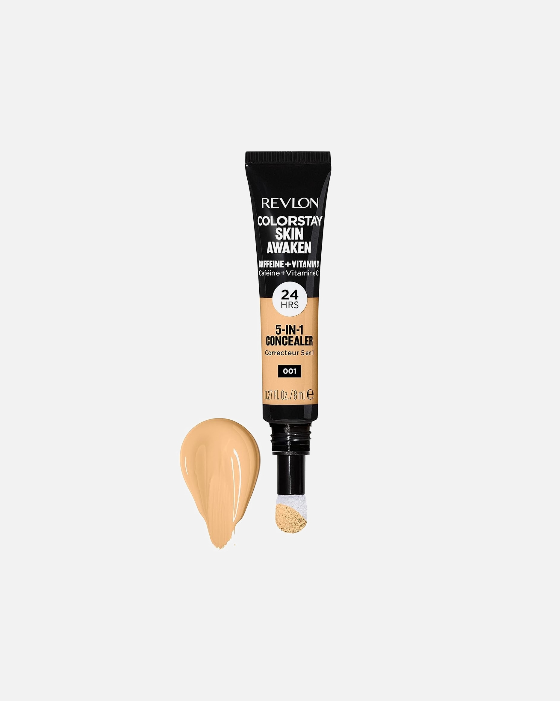 Concealer für Unisex Revlon ColorStay™ Revlon ColorStay Skin Awaken 5-in-1, Leichter, langanhaltender Gesichtskorrektor mit Koffein und Vitamin C, für Unreinheiten, dunkle Kreise, 005 Fair 9.192 Gramm