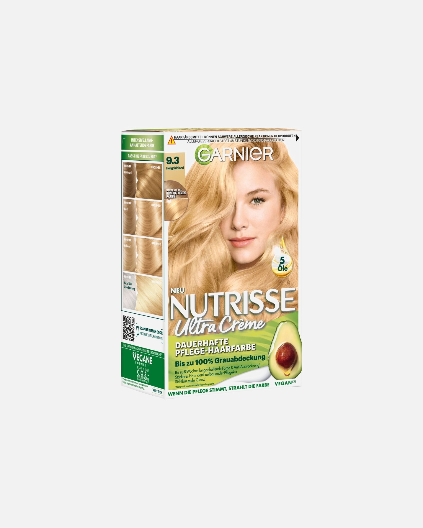 Haarfarbe für Weiblich Garnier Nutrisse Ultra Crème Nr. 9.3 - Hellgoldblond