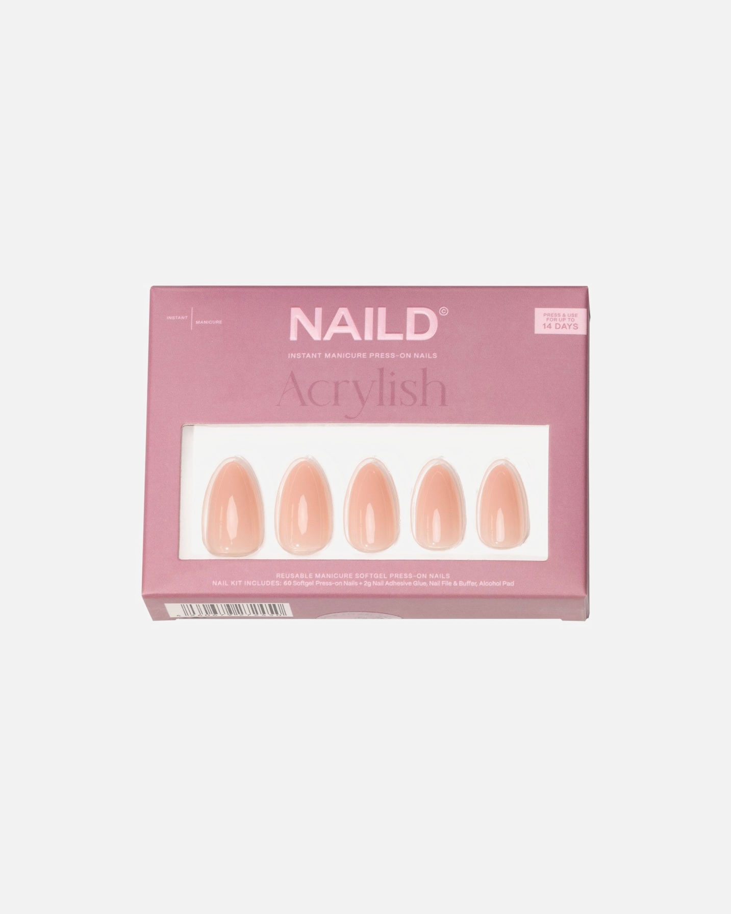 Kunstnägel für Unisex NAILD Nude #1 Softgel Press On Nails 1 Stück