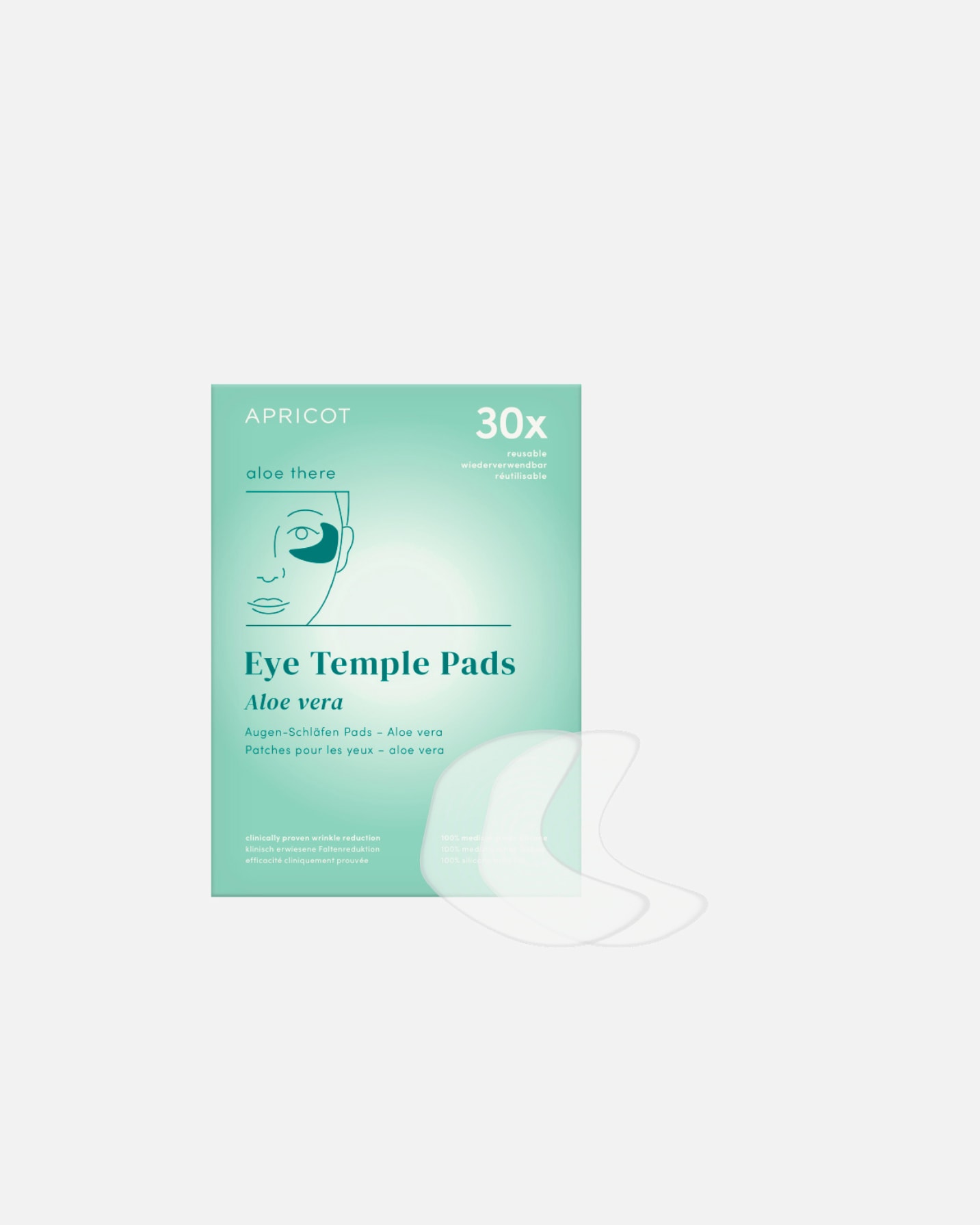 Augenmaske für Unisex Apricot Wiederverwendbare Schläfen-Pads mit Aloe Vera 30 Stück
