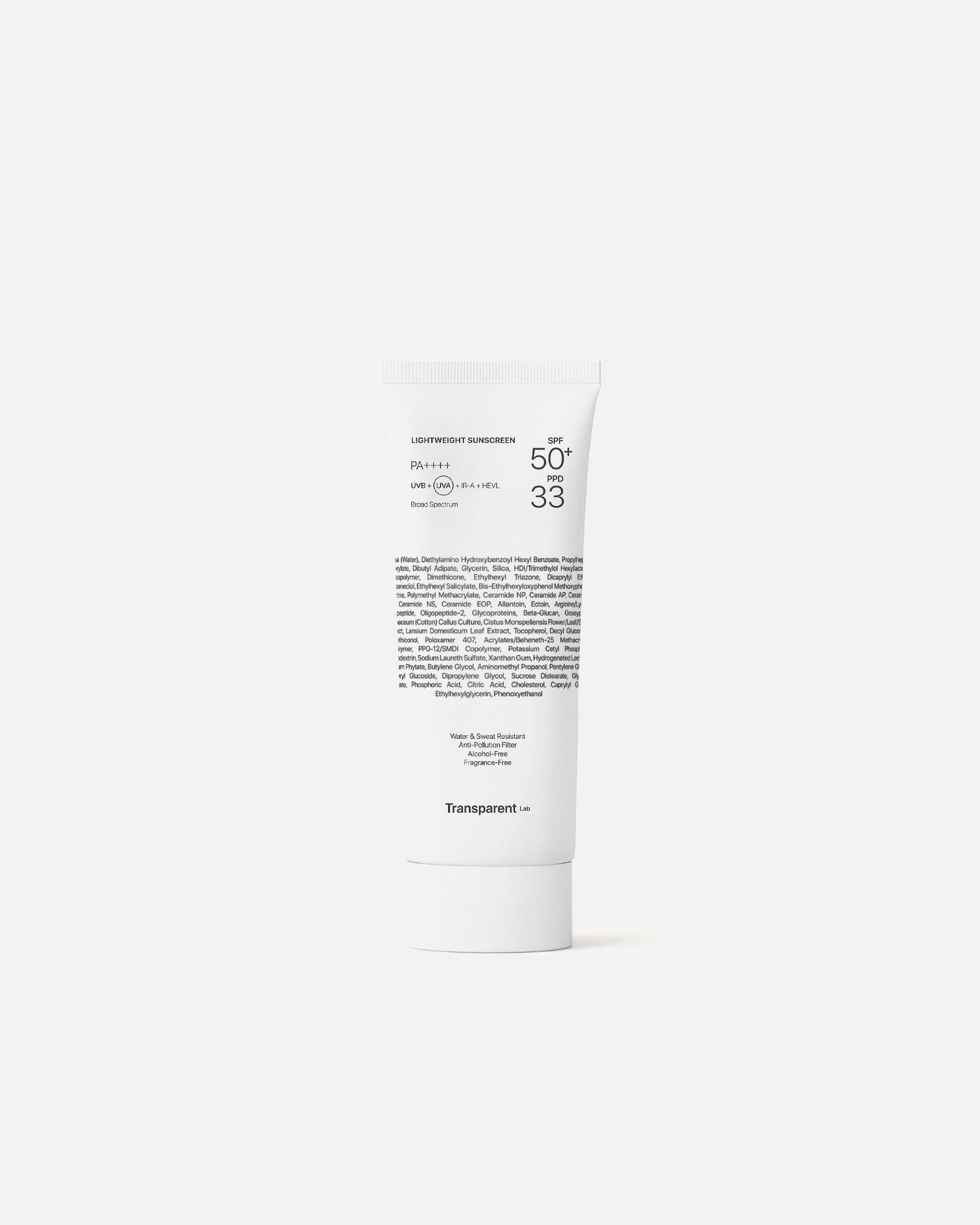 Sonnencreme Gesicht für Unisex Transparent Lab Lightweight SPF50+ 100 ml
