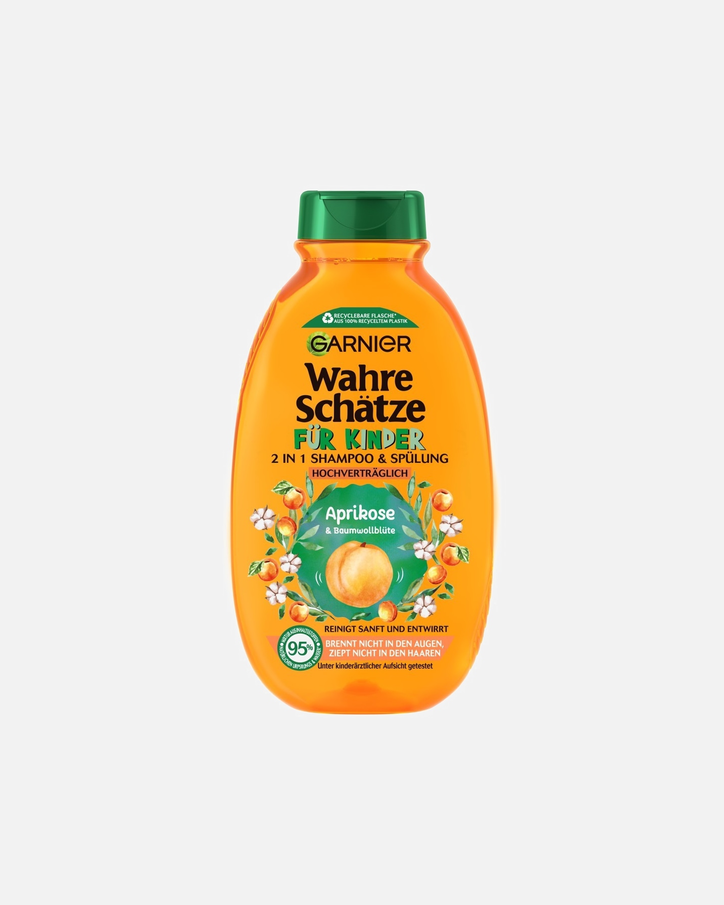Shampoo für Unisex Garnier Wahre Schätze Mildes 2in1 Aprikose & Baumwollblüte 250 ml