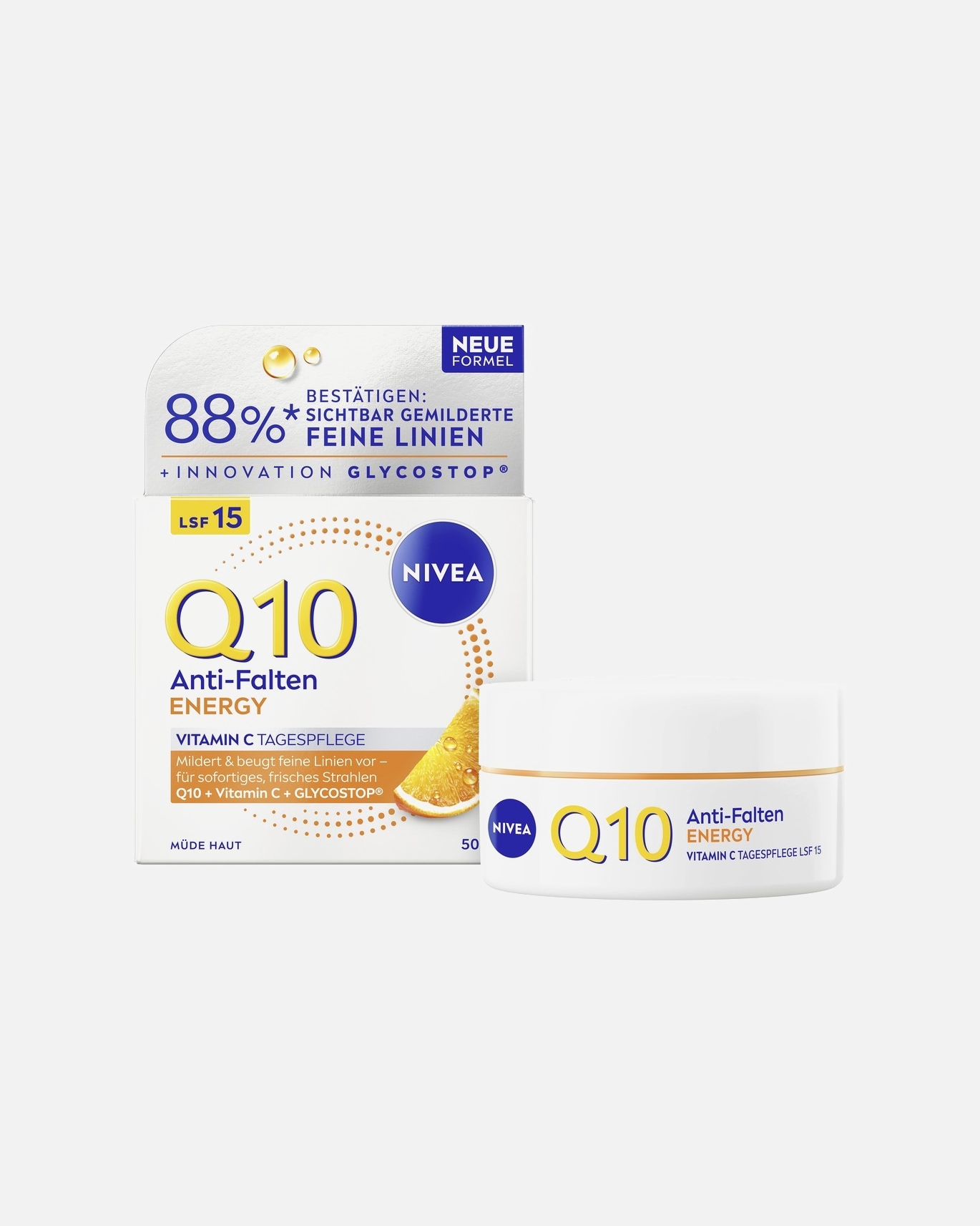Anti-Aging Pflege für Weiblich NIVEA Q10 Q10 Plus C Anti-Falten + Energy-Booster Tagespflege LSF 15 Q10 Plus C Anti-Falten + Energy-Booster Tagespflege LSF 15
