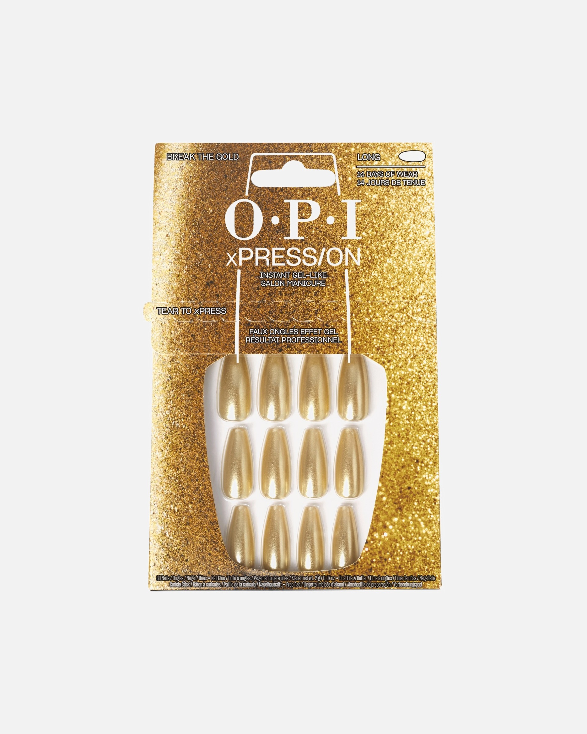 Kunstnägel für Unisex OPI xPRESS/ON Press-On Nägel Break the Gold