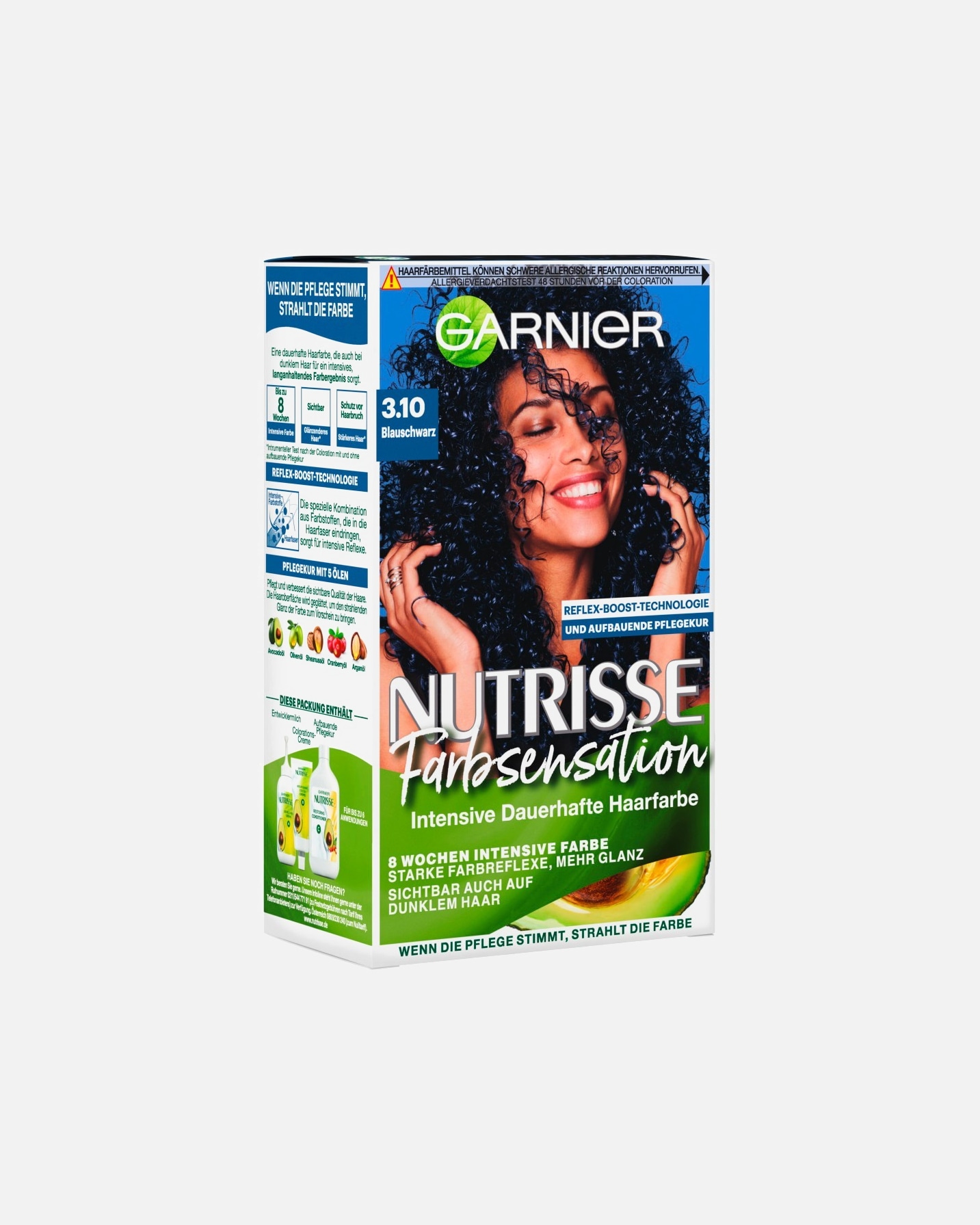 Haarfarbe für Unisex Garnier Nutrisse Farbsensation 3.1 - BLAUSCHWARZ