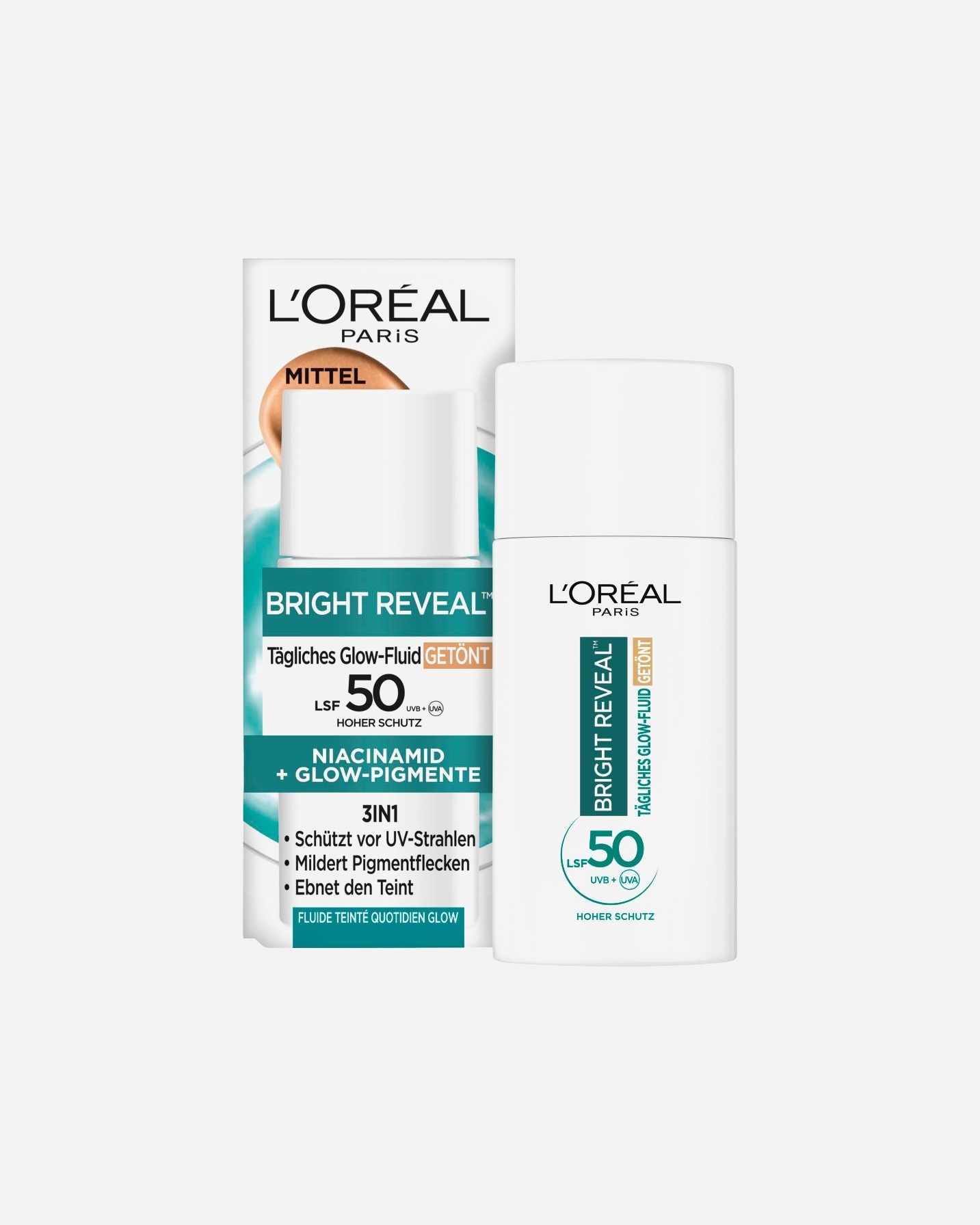 Getönte Tagescreme für Unisex L’Oréal Paris Glow Bright Reveal LSF 50 50 ml