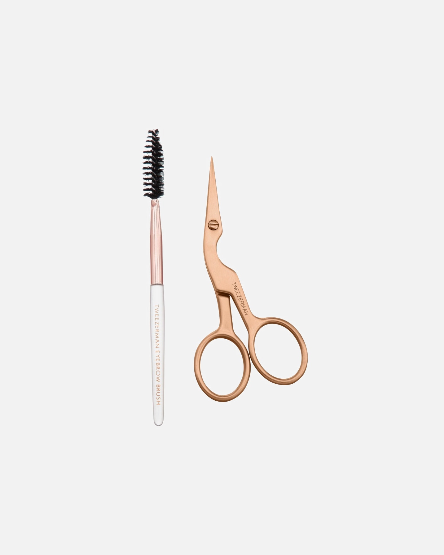 Augenbrauenschere für Unisex Tweezerman Brow Shaping Scissors & Brush - Rose Gold 1 Stück