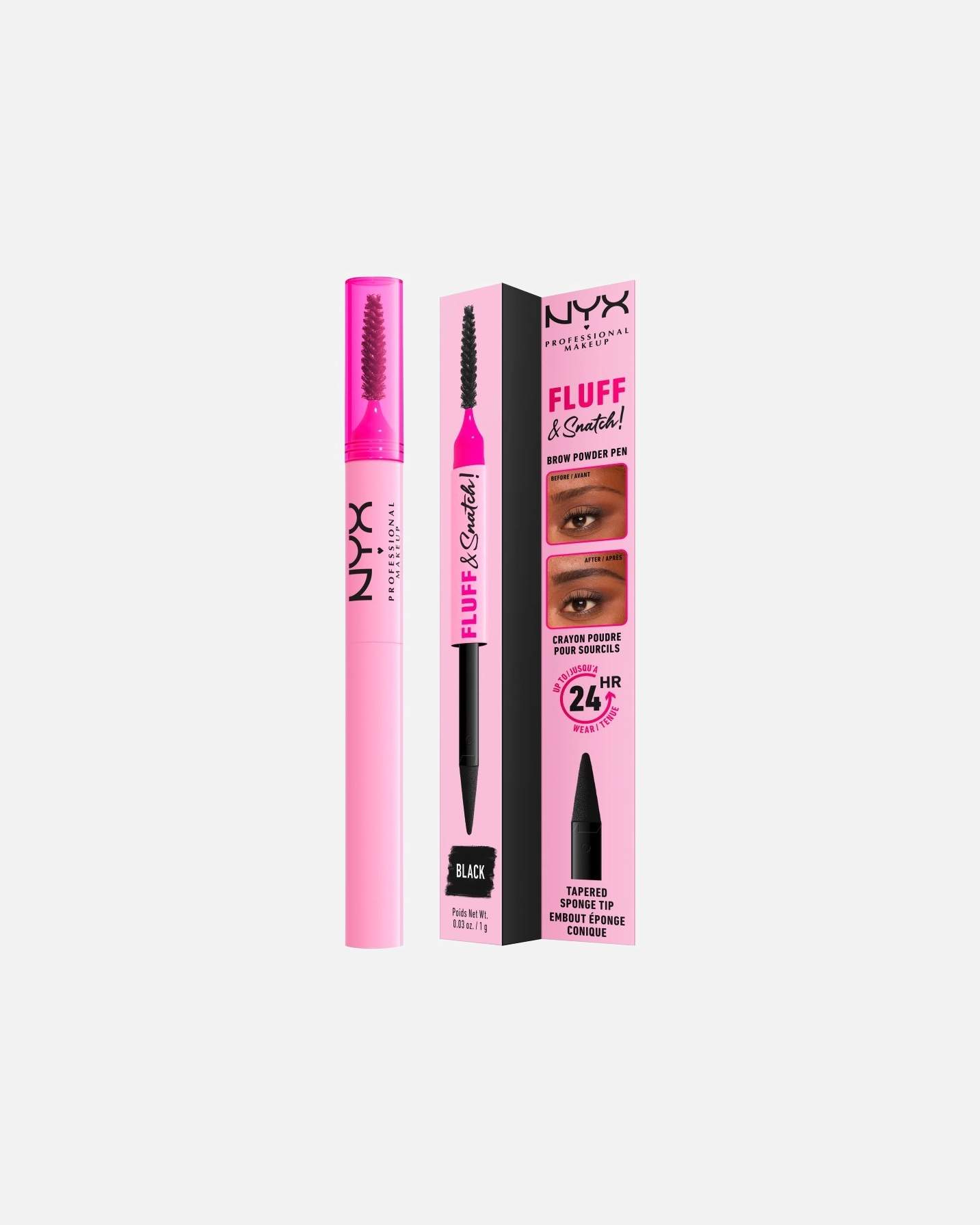 Augenbrauenstift für Unisex NYX Professional Makeup Fluff & Snatch! Puder SCHWARZ