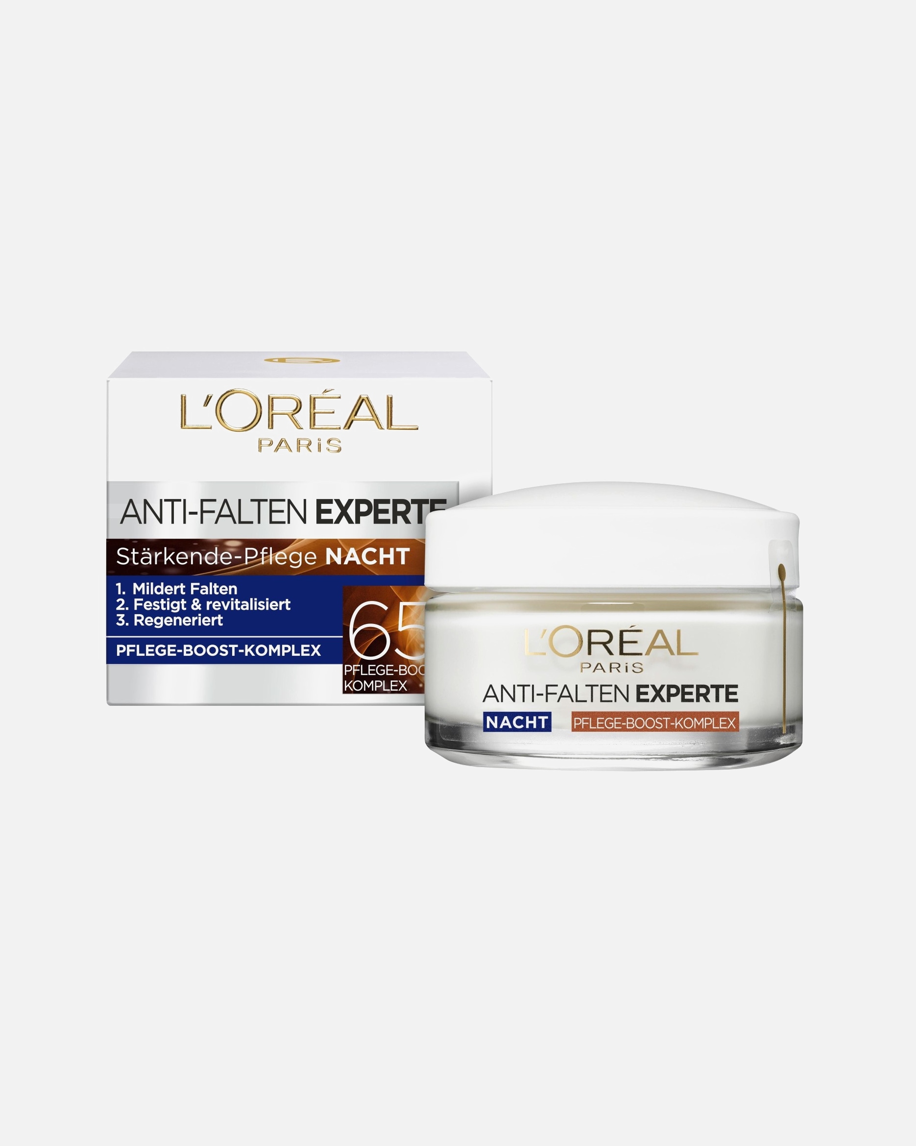 Gesichtscreme für Unisex L’Oréal Paris Experte Anti-Falten Stärkende-Pflege Nacht Pflege-Boost-Komplex 65+ 50 ml