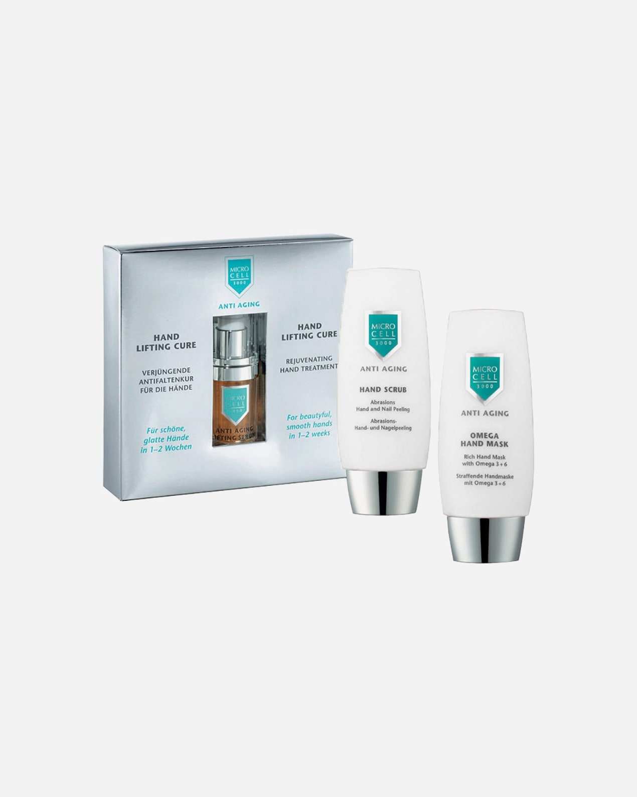 Handpflegeset für Unisex Microcell 3000 Anti-Aging Micro Cell 3000 Hand Lifting Cure Set Hand Scrub 75 ml + Hand Lifting Serum 15 ml + Omega Hand Mask 75 ml