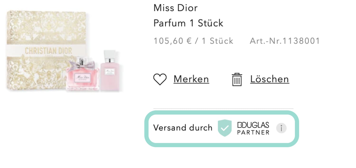 Das Miss Dior Parfum präsentiert sich in einer eleganten Geschenkverpackung mit zarten floralen Mustern und einer Schleife, die den Flakon ziert.
