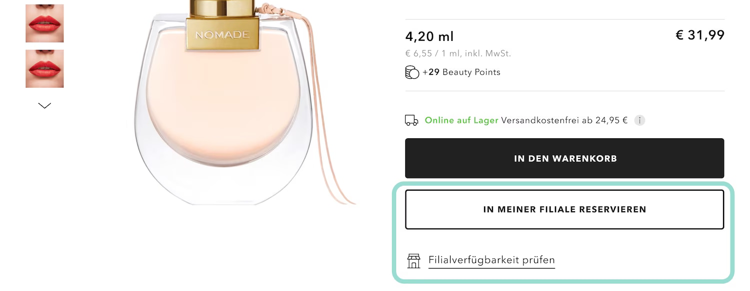 Abgebildet ist eine 4,20 ml Flasche Chloé Nomade Parfüm für 31,99 €, jetzt online bestellen!