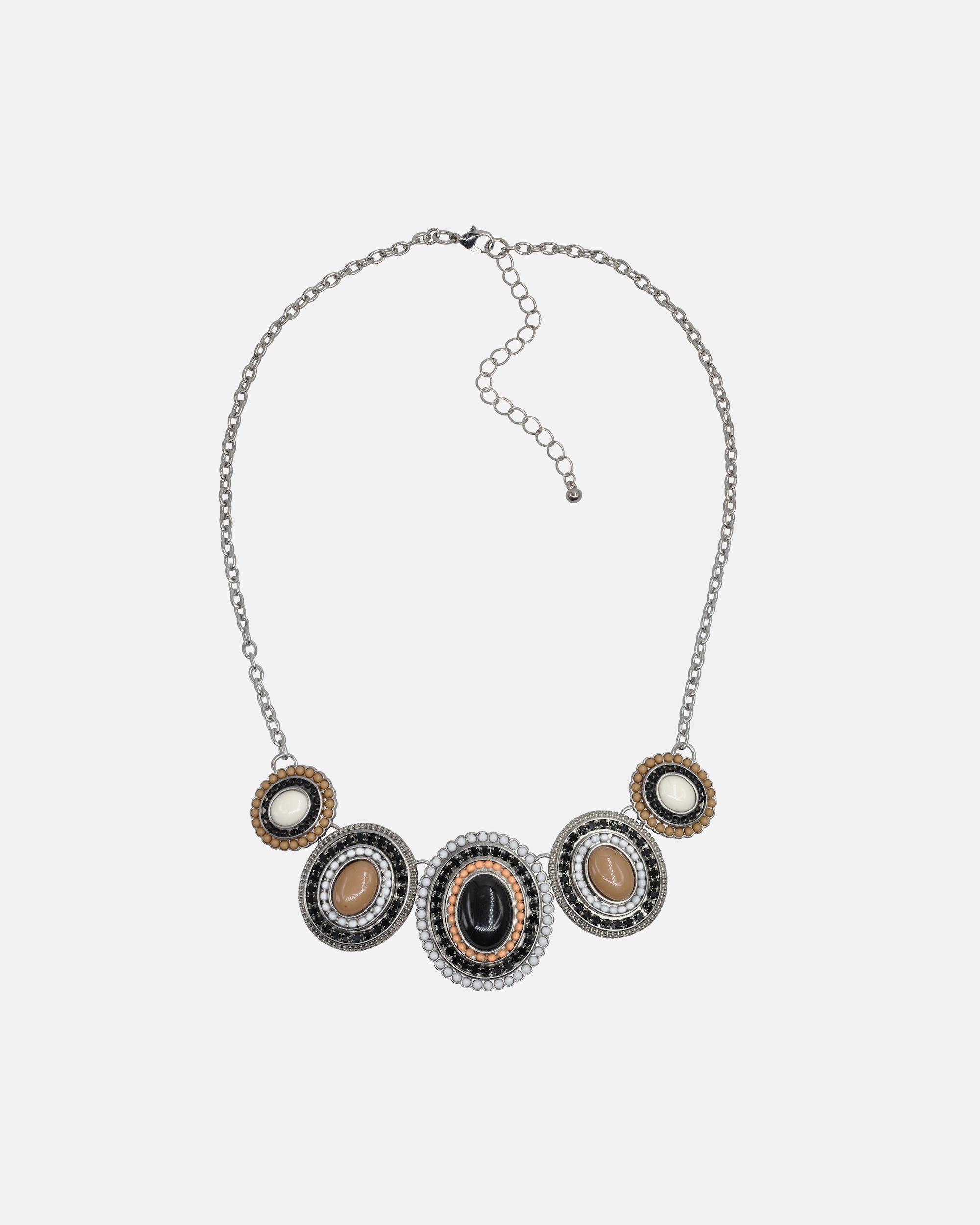 Halskette für Weiblich Steuer Collier Metall Glasstein 56,0cm