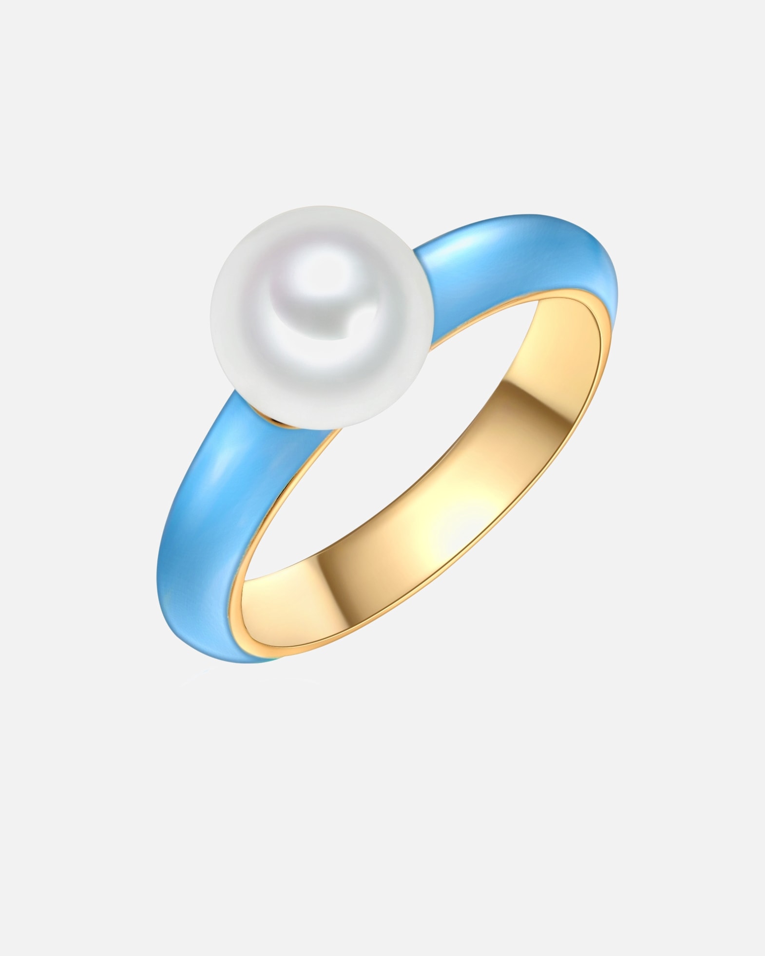 Ring für Weiblich Yokoamii Ring Metall Muschelkernperle in Gelbgold 52