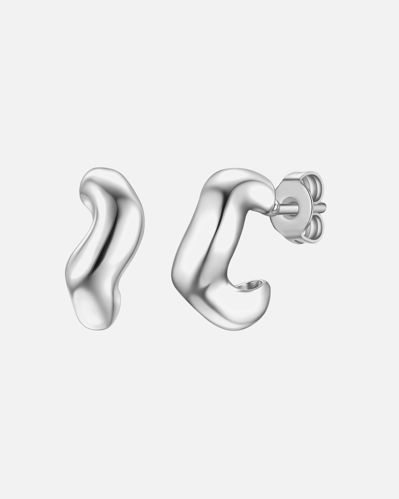 Creolen für Weiblich Yokoamii Creolen aus Messing in silber 15,5 mm