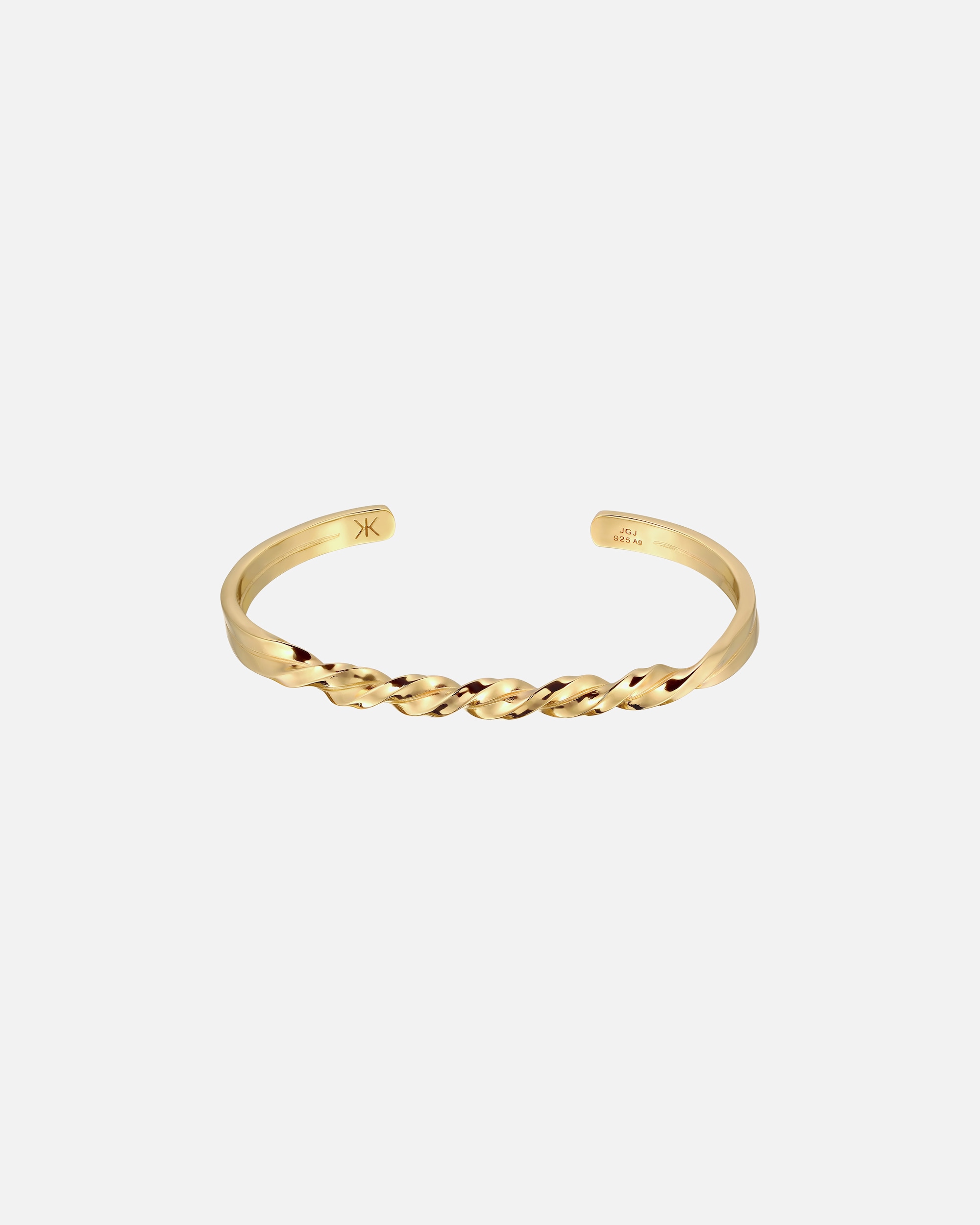Armreif für Männlich KUZZOI Armreif Twist 925 Sterling Silber goldfarben