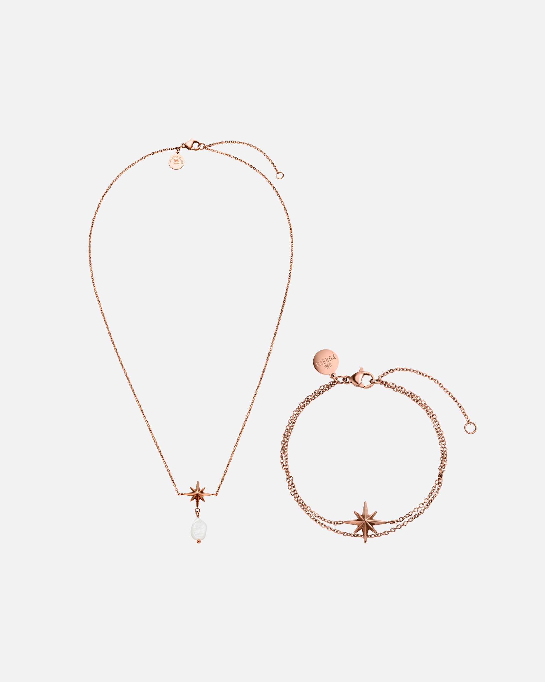 Schmuckset für Unisex Purelei Windrose Schmuckset 100% Edelstahl Rosegold