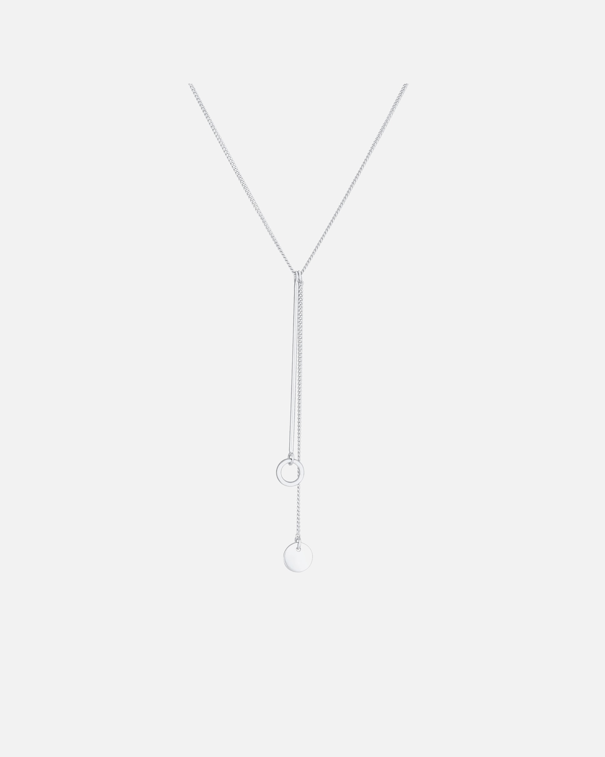 Halskette für Weiblich Elli Y-Kette Kreis Plättchen Geo Trend Boho 925 Silber 1 Stück