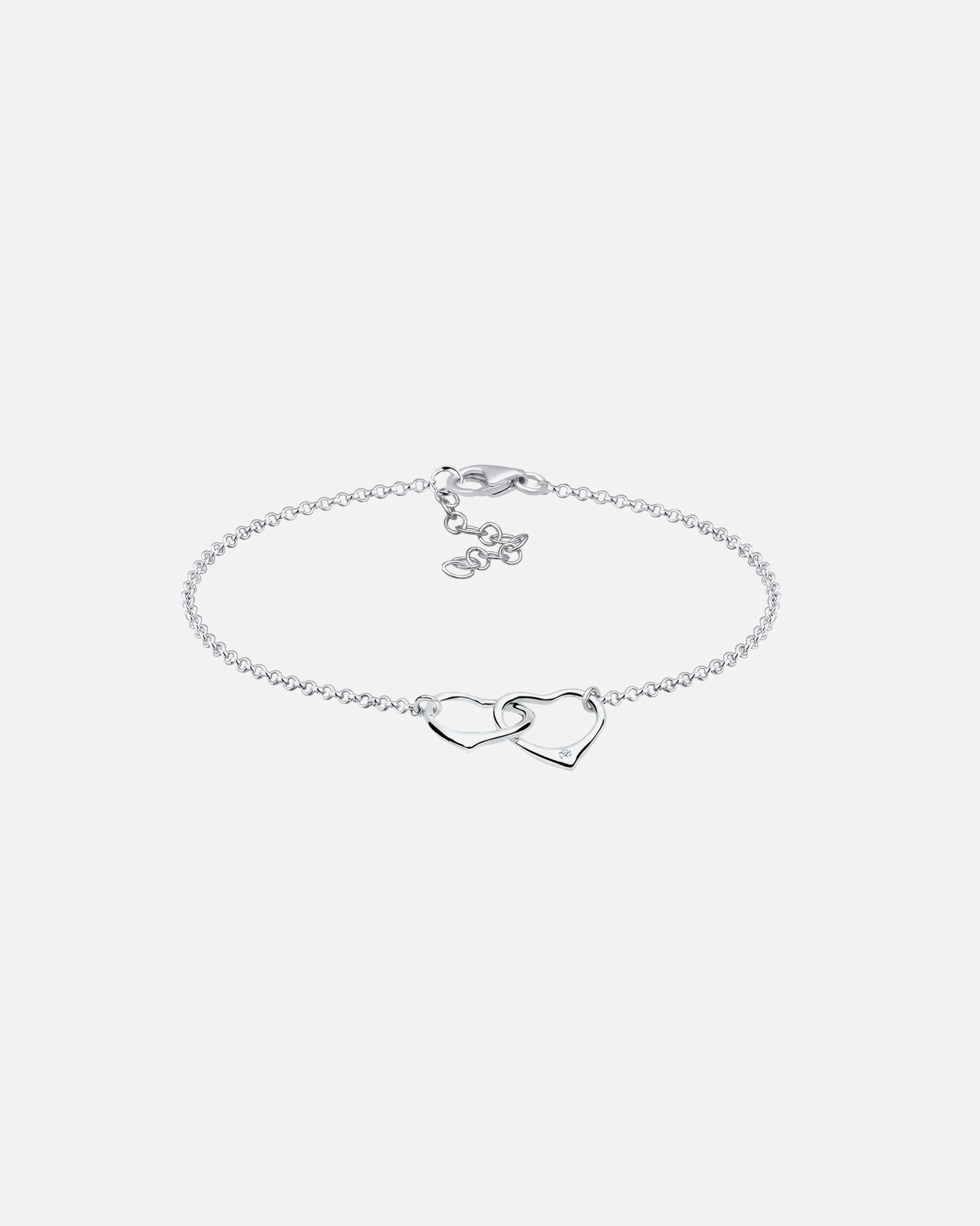 Armband für Weiblich Elli DIAMONDS Herz Anhänger Liebe Diamant (0.015 ct.) 925 Silber 1 Stück
