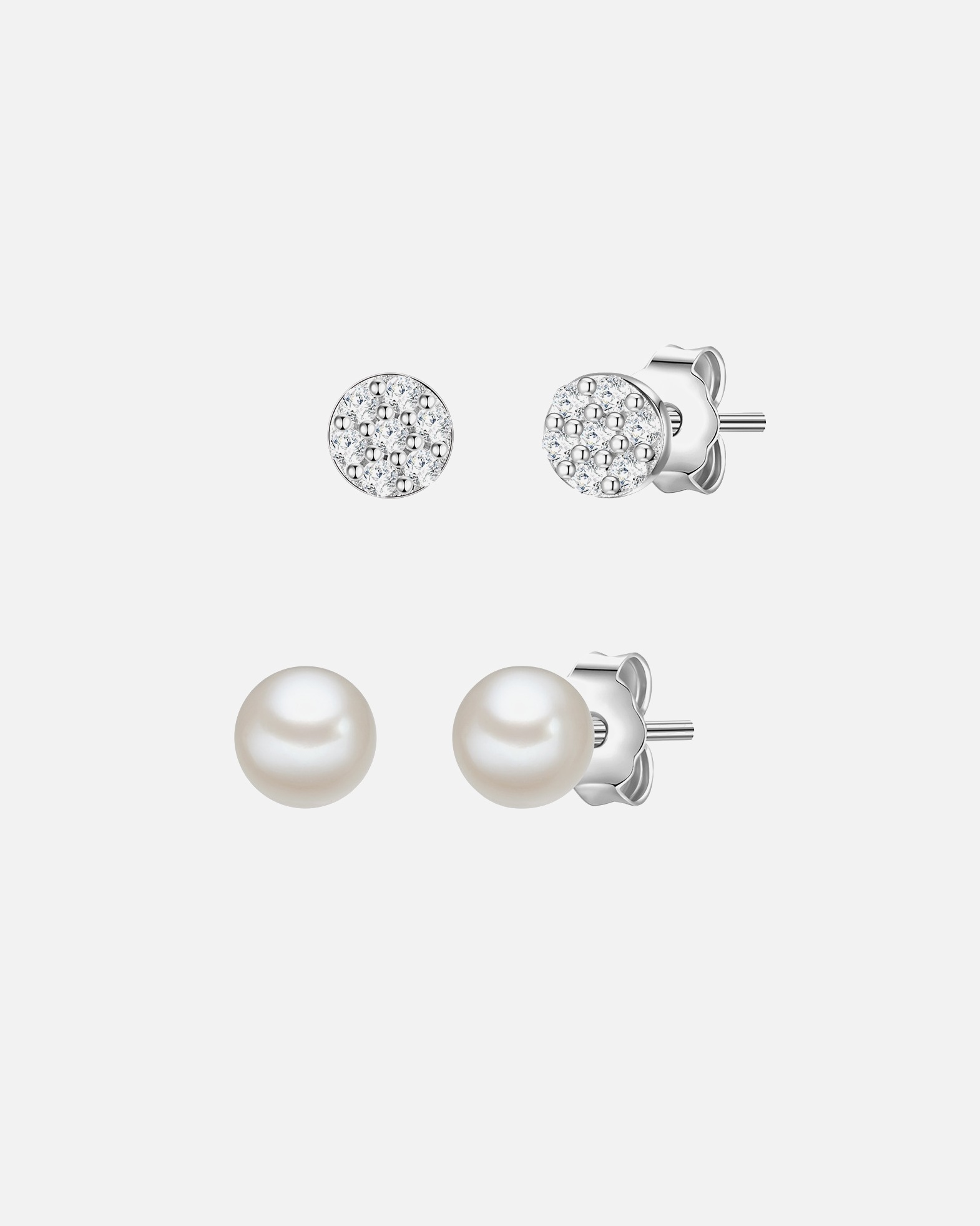 Ohrringe für Weiblich Glanzstücke München Ohrstecker Sterling Silber Zirkonia Süßwasser-Zuchtperle in Silber 1 Stück