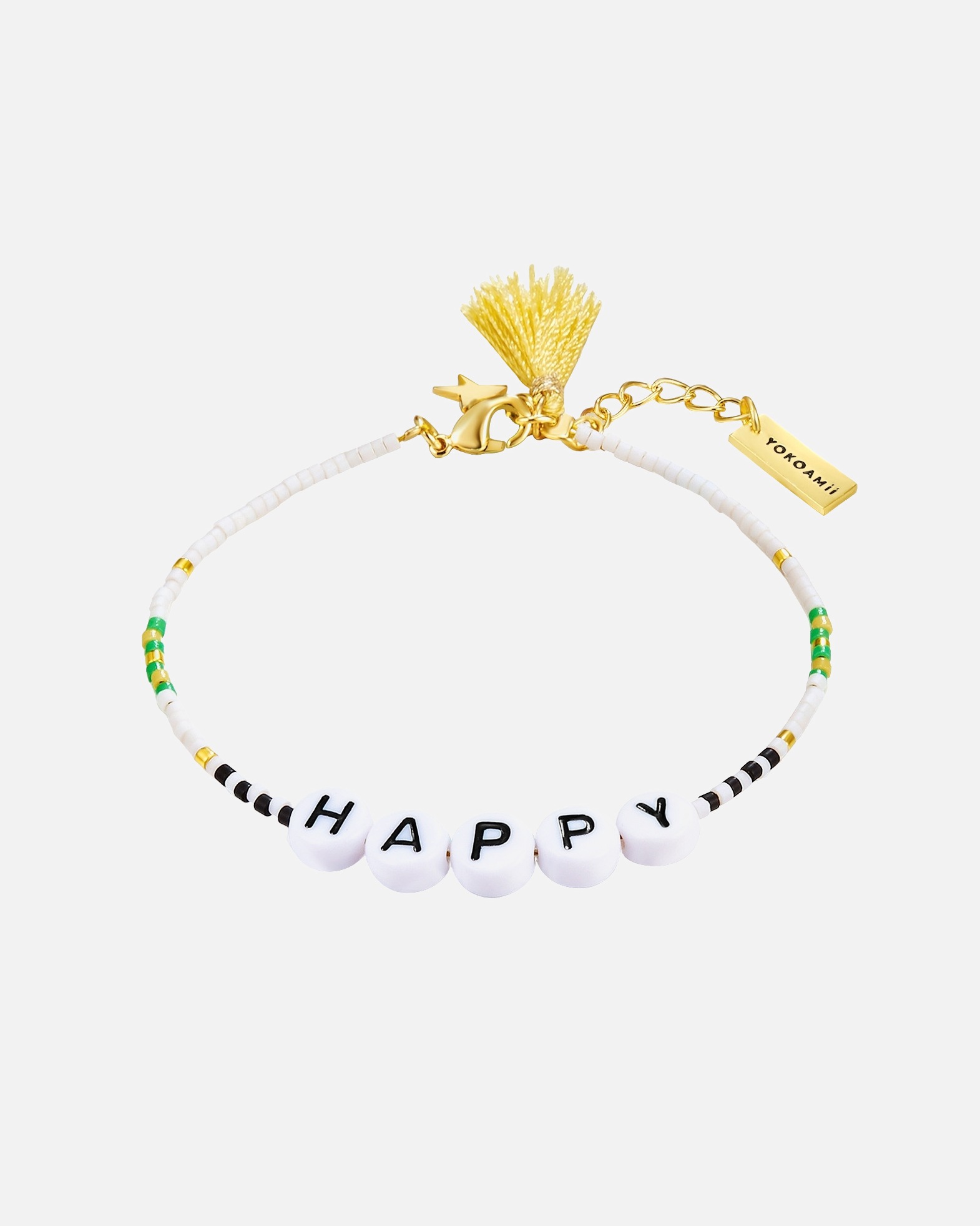 Armband für Weiblich Yokoamii Armband Happy Edelstahl Miyuki Perlen in Gelbgold 1 Stück