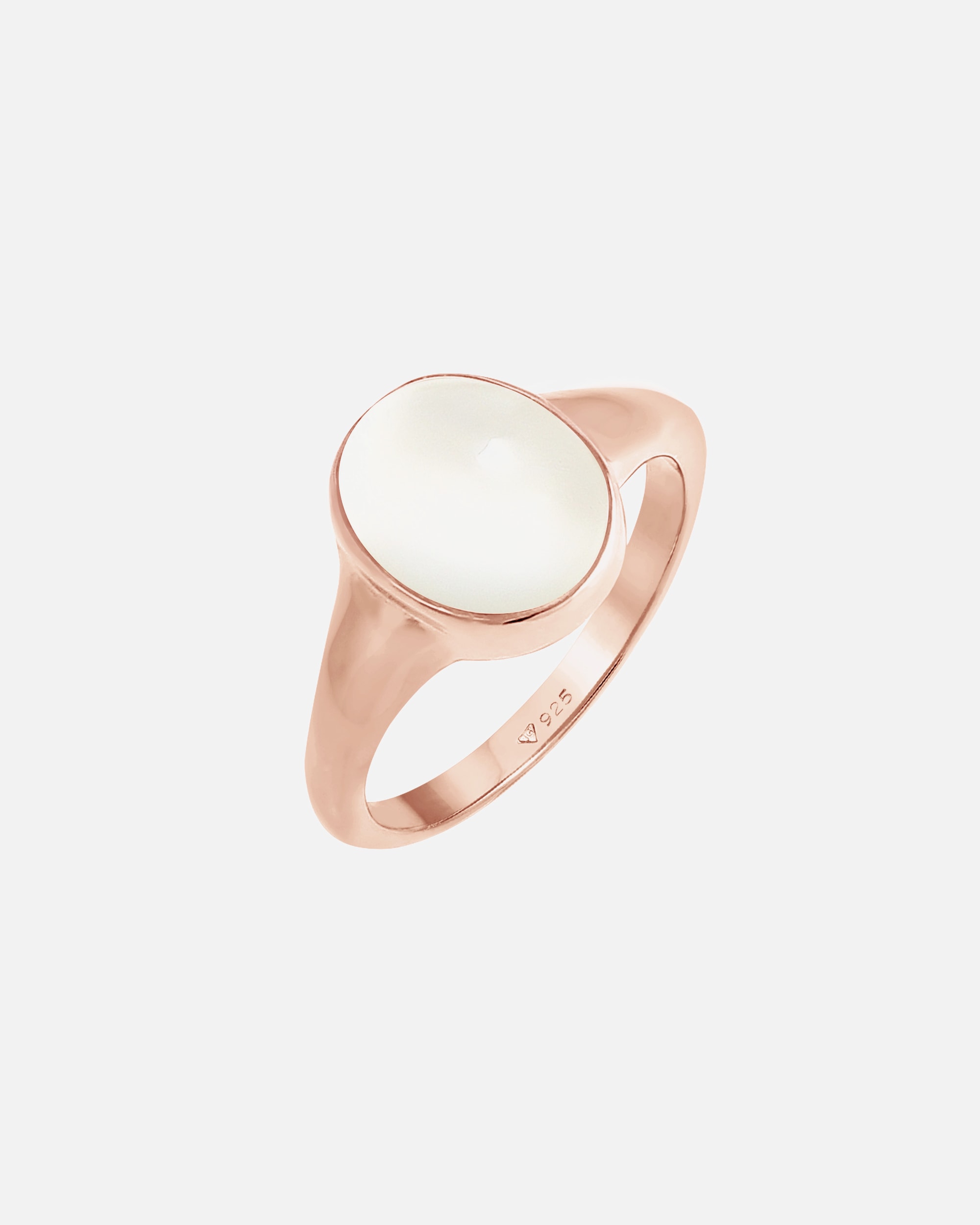 Ring für Weiblich Elli Siegelring Mondstein Oval 925 Silber 52