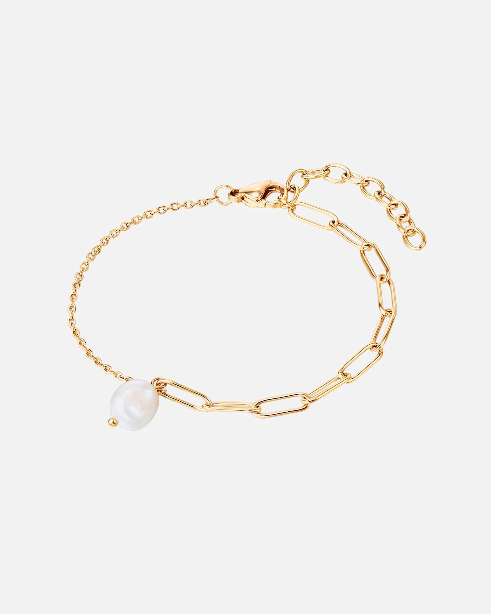 Armband für Weiblich Valero Pearls Armband Edelstahl Süßwasser-Zuchtperle in Gelbgold 1 Stück