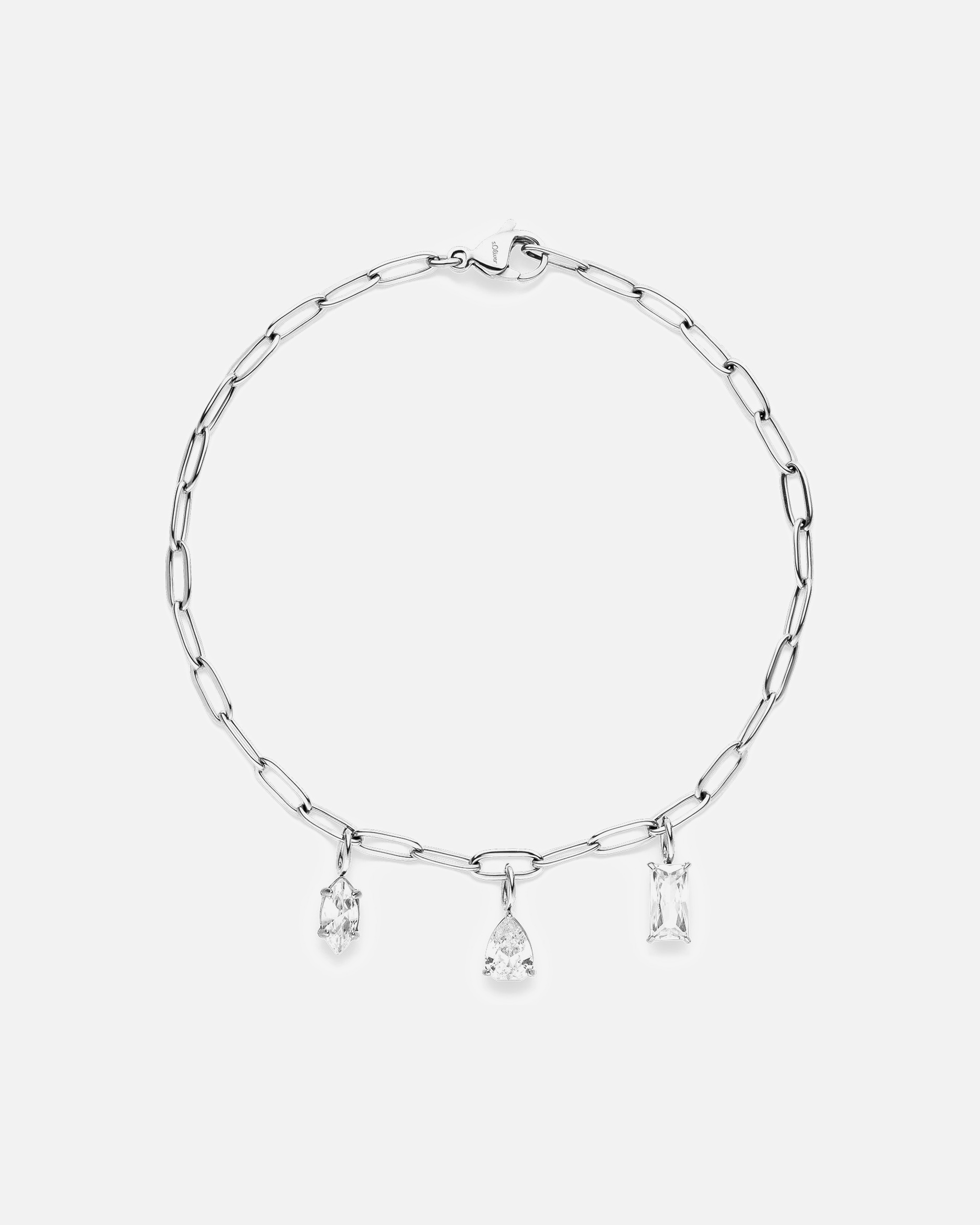 Armband für Weiblich s.Oliver Armband Edelstahl, Farbstein silber