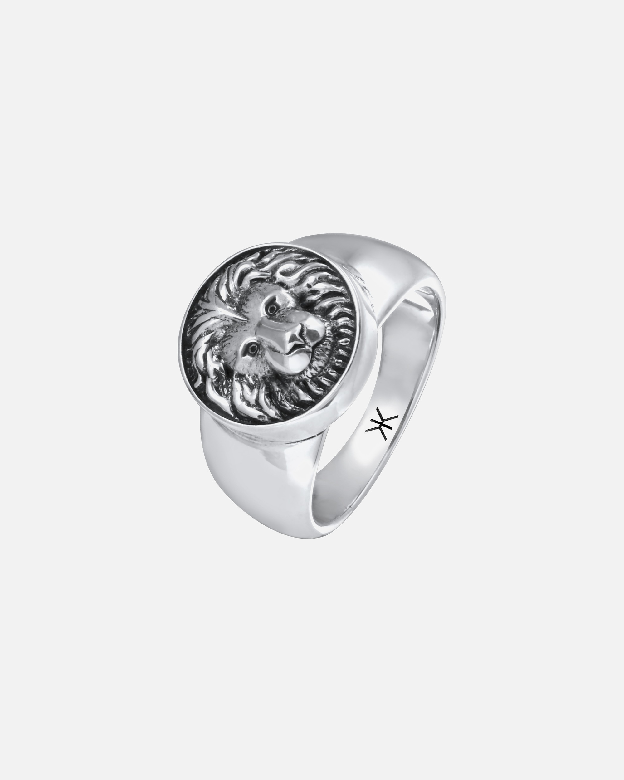 Ring für Männlich KUZZOI Herren Siegelring Löwe Massiv 925 Silber 1 Stück