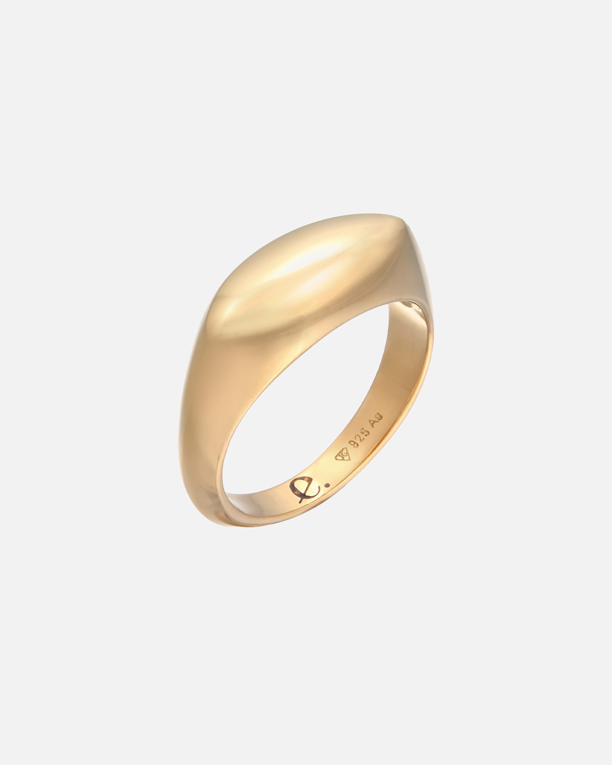 Ring für Weiblich Elli PREMIUM Siegelring Marquise Design 925 Silber rhodiniert 60
