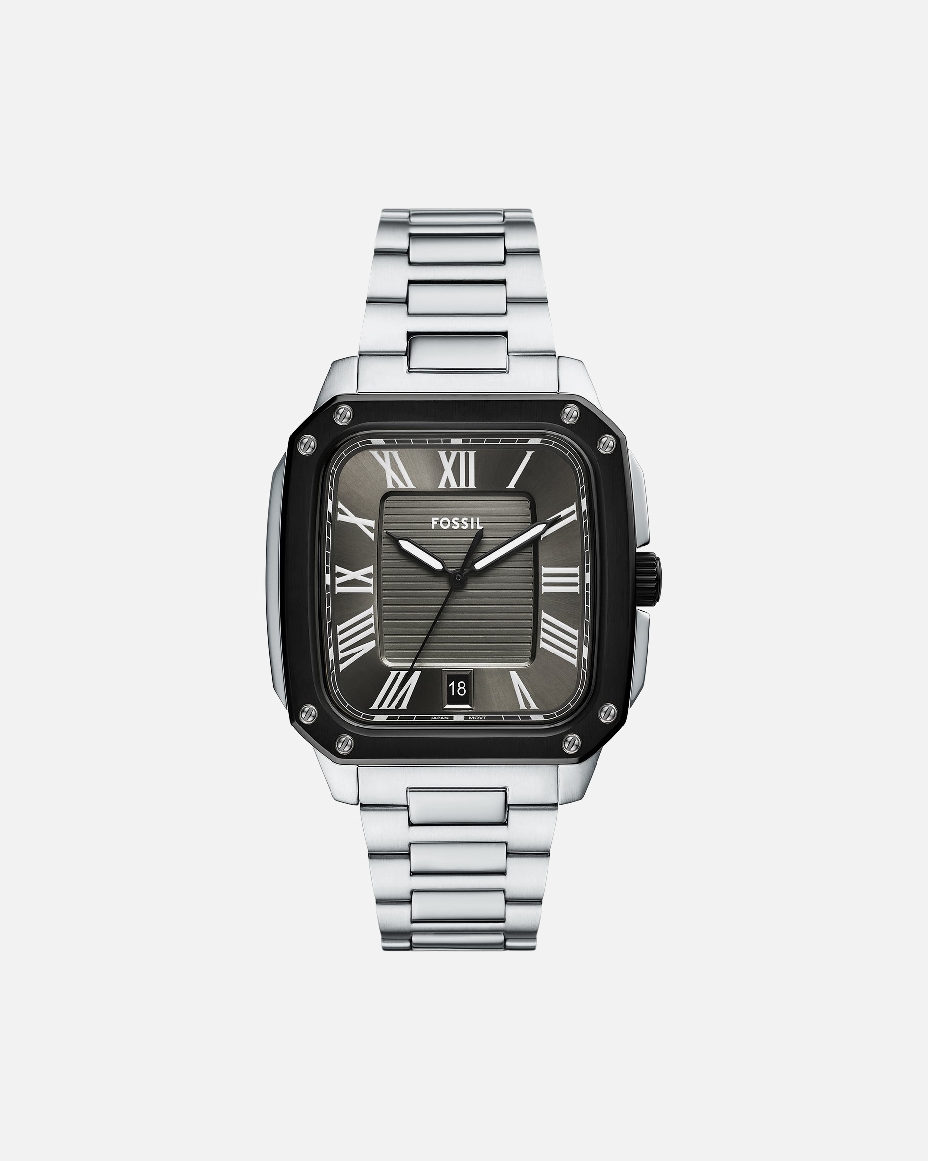 Uhr für Männlich Fossil Herrenuhr Edelstahl schwarz, silber