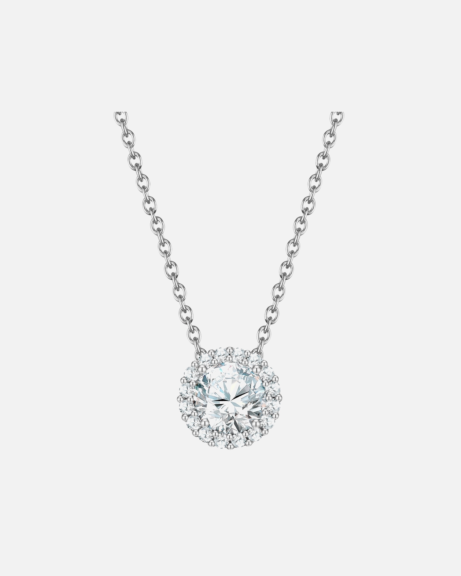 Halskette für Weiblich Yokoamii Halskette aus Messing in silber mit Zirkonia 40,0 cm Basiskette + 5,0 cm Verlängerung